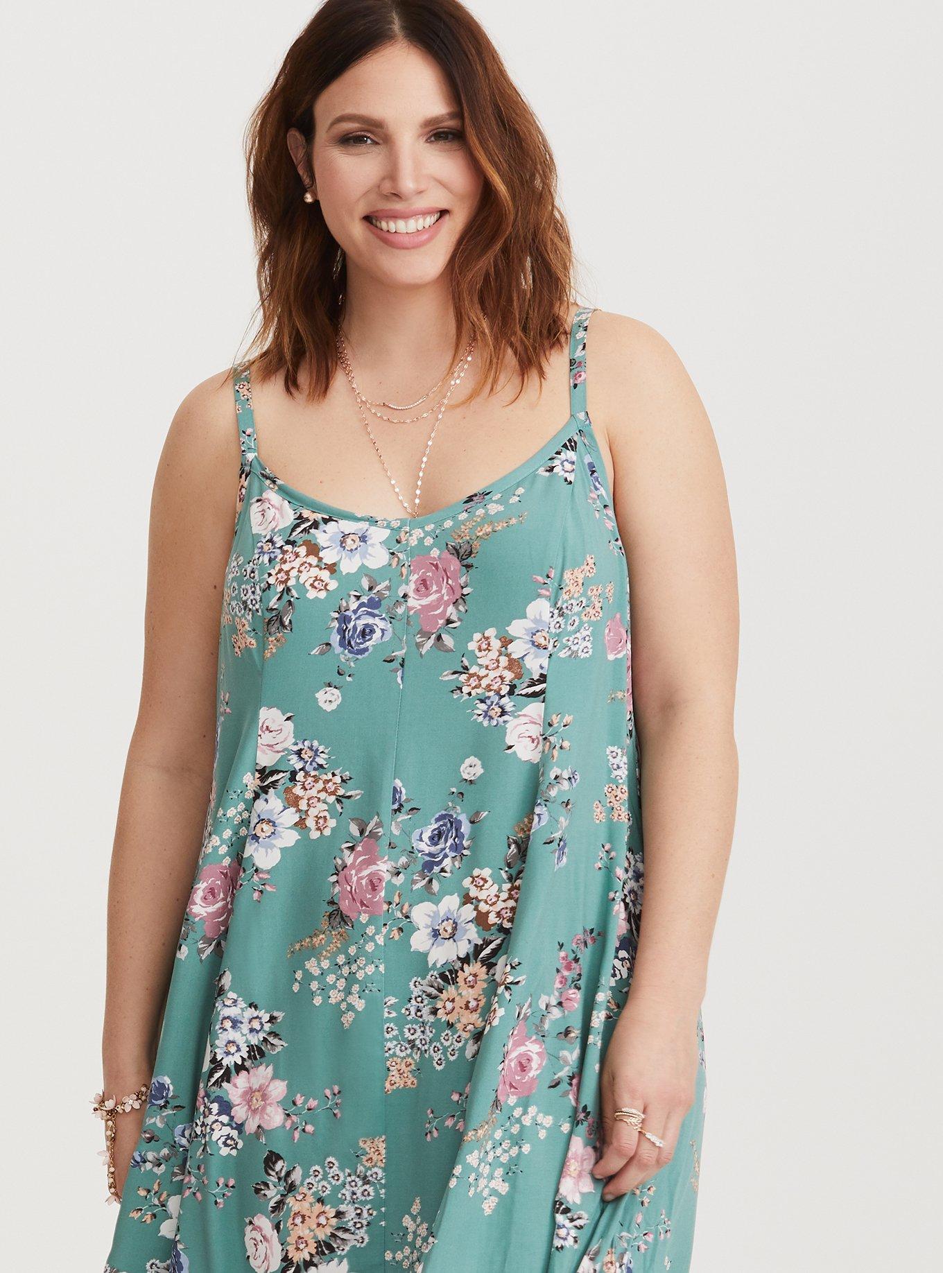 Plus Size - Floral Challis Trapeze Maxi Dress - Torrid