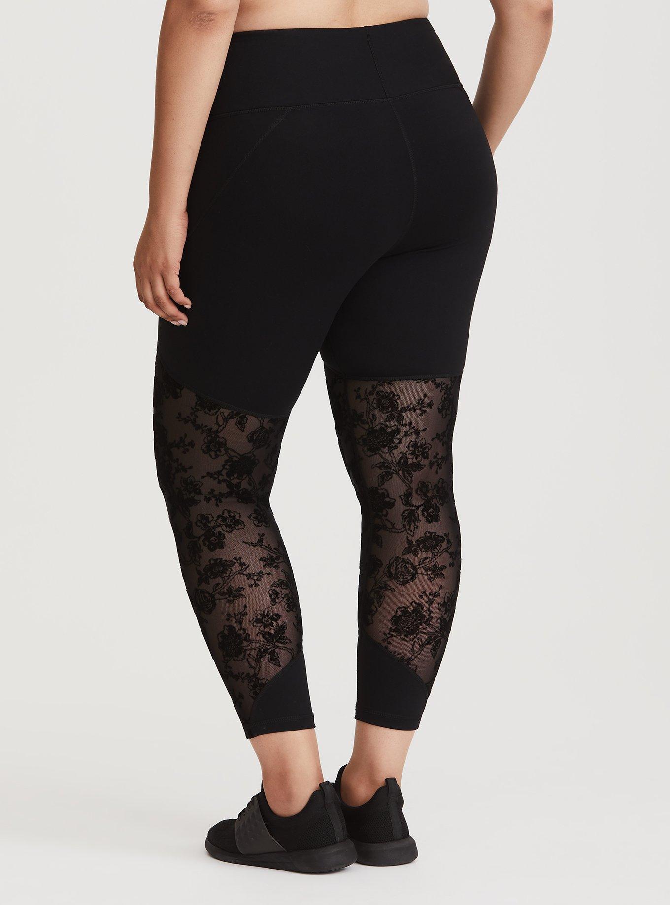 Plus Size - Black Floral Mesh Active Legging - Torrid