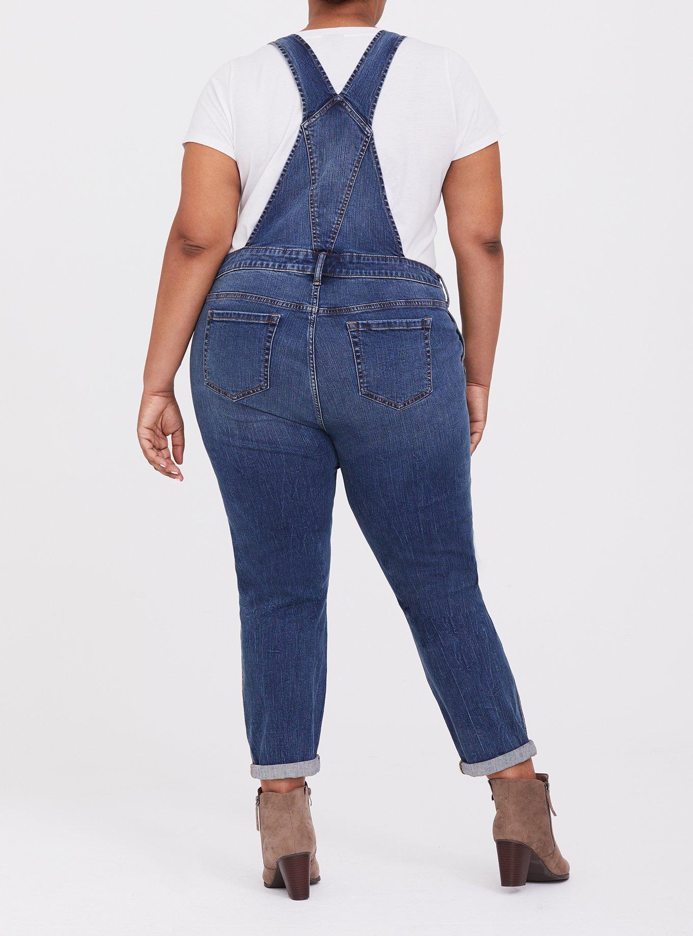 Plus Size - Crop Overall - Vintage Stretch Light Wash - Torrid