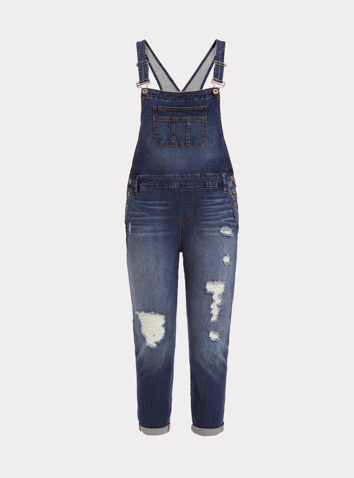 Crop Overall - Vintage Stretch Light Wash, , hi-res