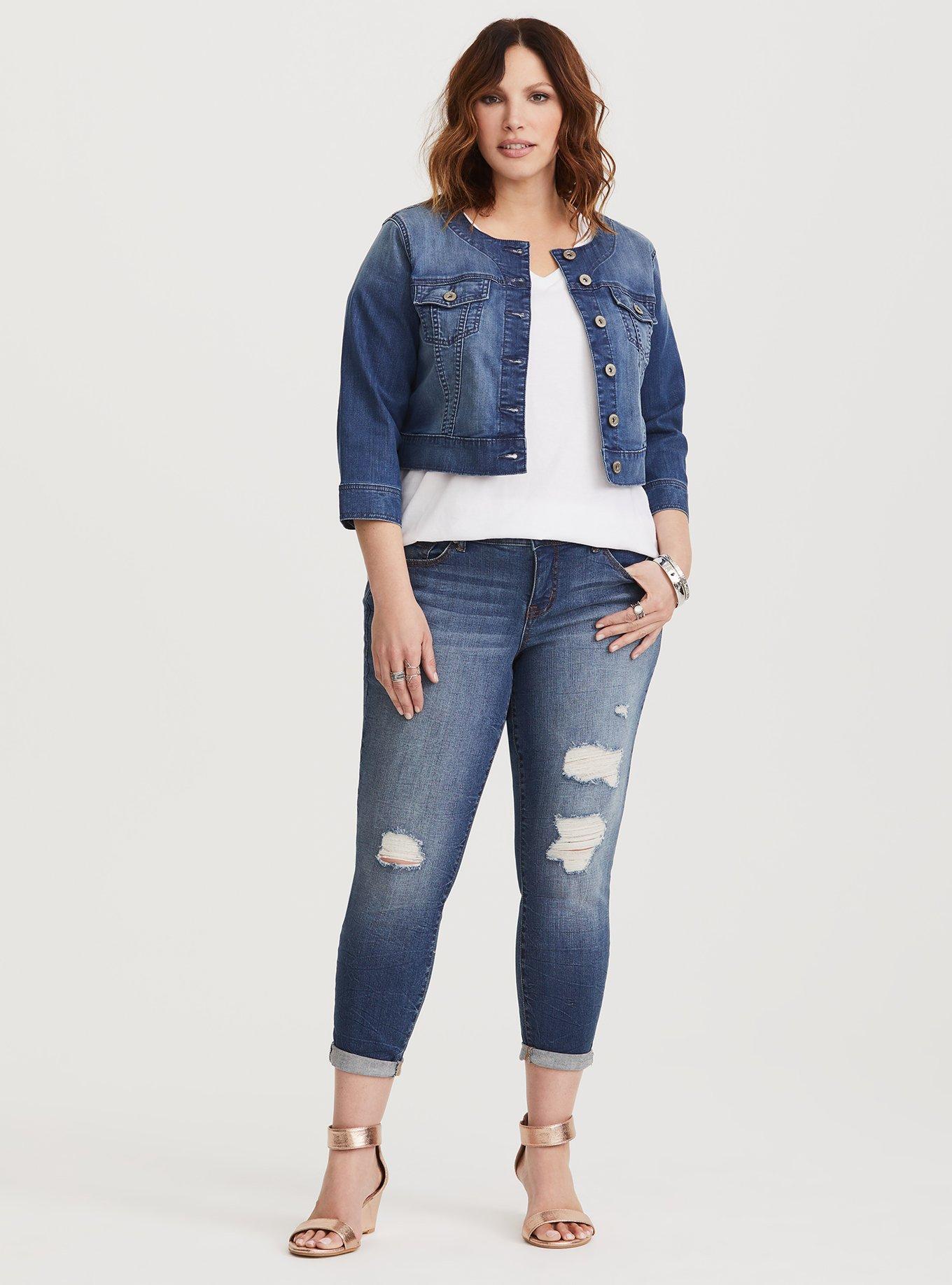 Plus Size Crop Classic Skinny Jean - Vintage Stretch Dark Wash, SKYLINE, alternate