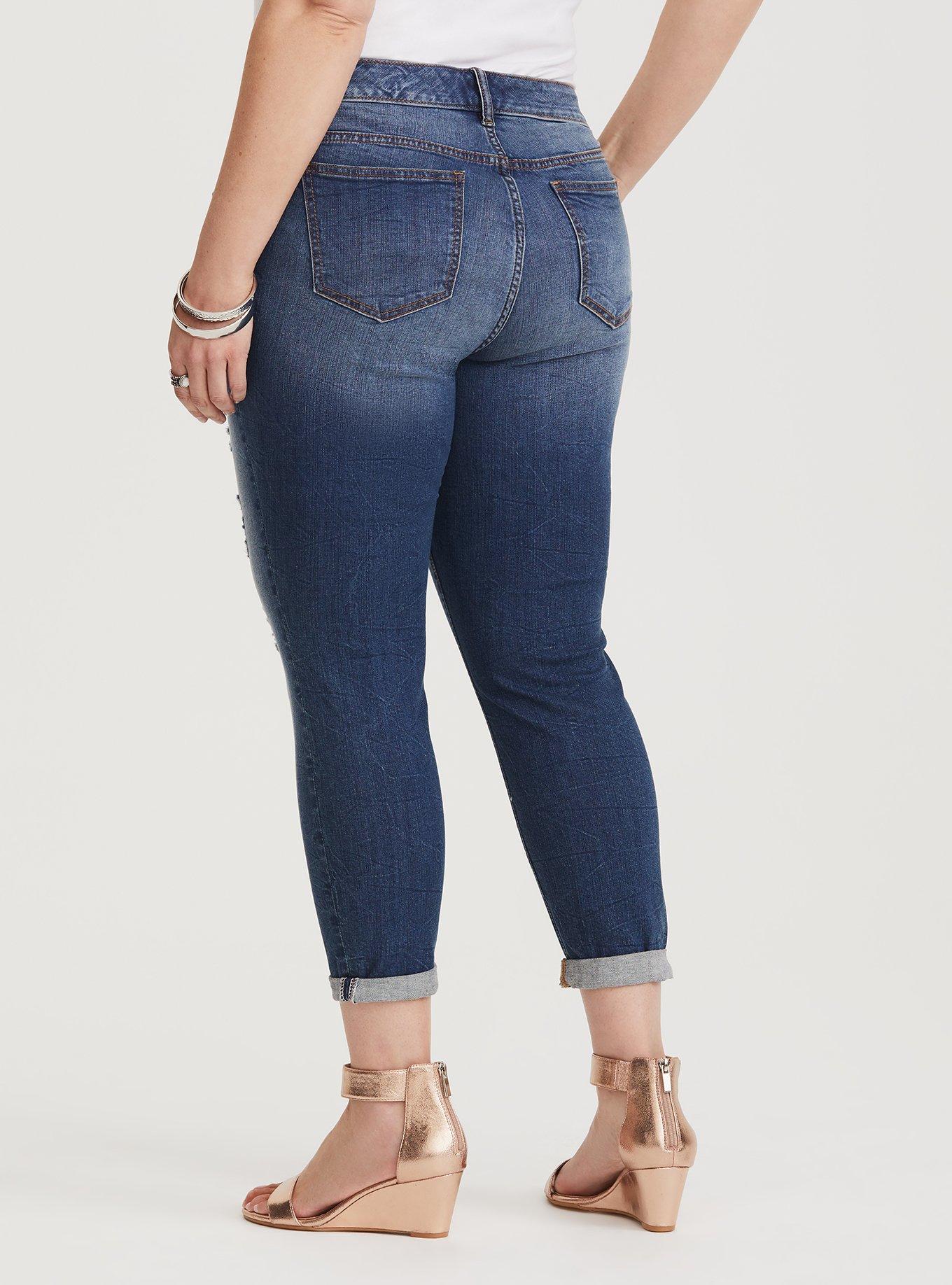 Plus Size Crop Classic Skinny Jean - Vintage Stretch Dark Wash, SKYLINE, alternate