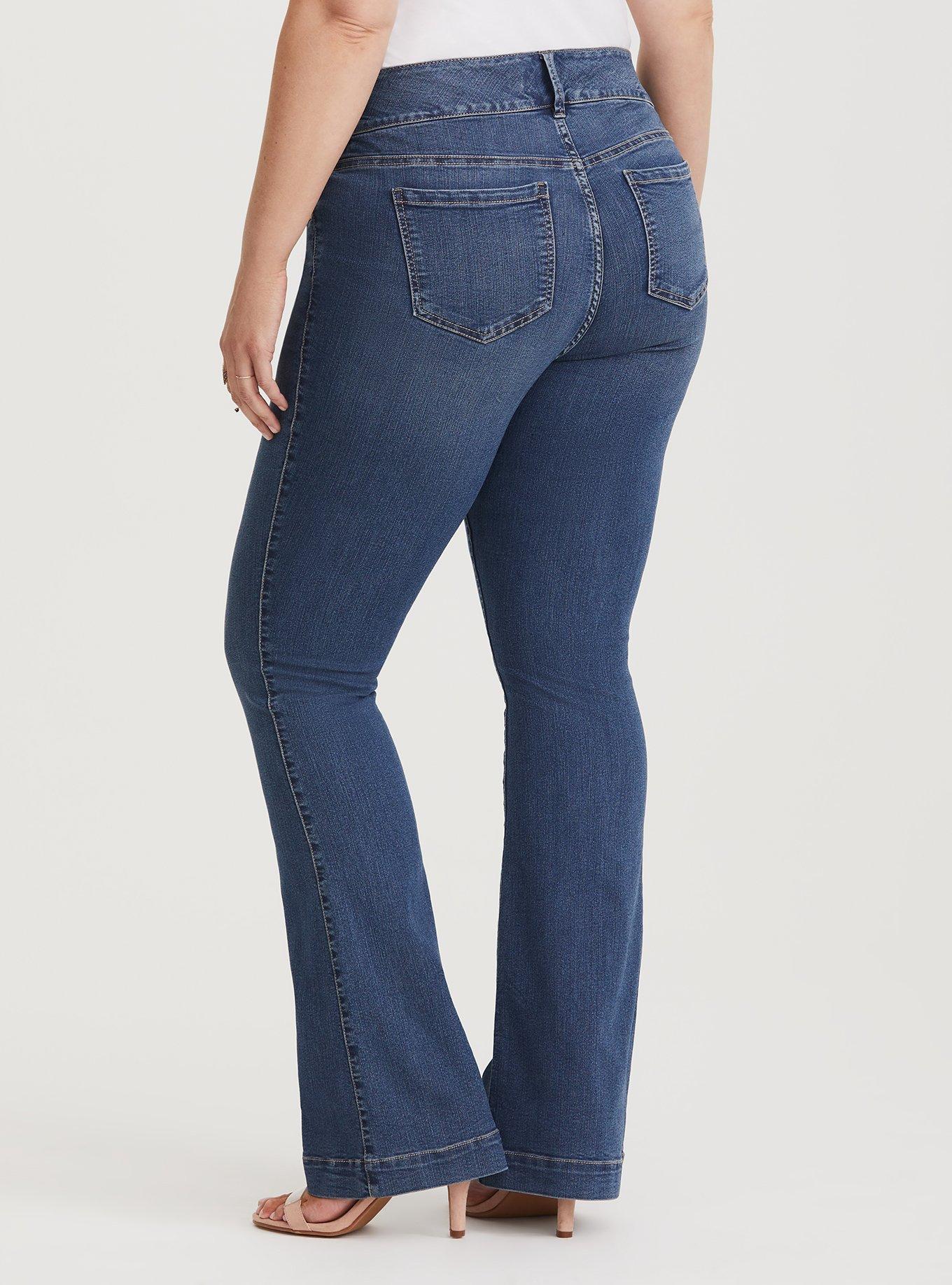 Plus Size Flare Jegging - Super Stretch Medium Wash, EASTLAKE, alternate