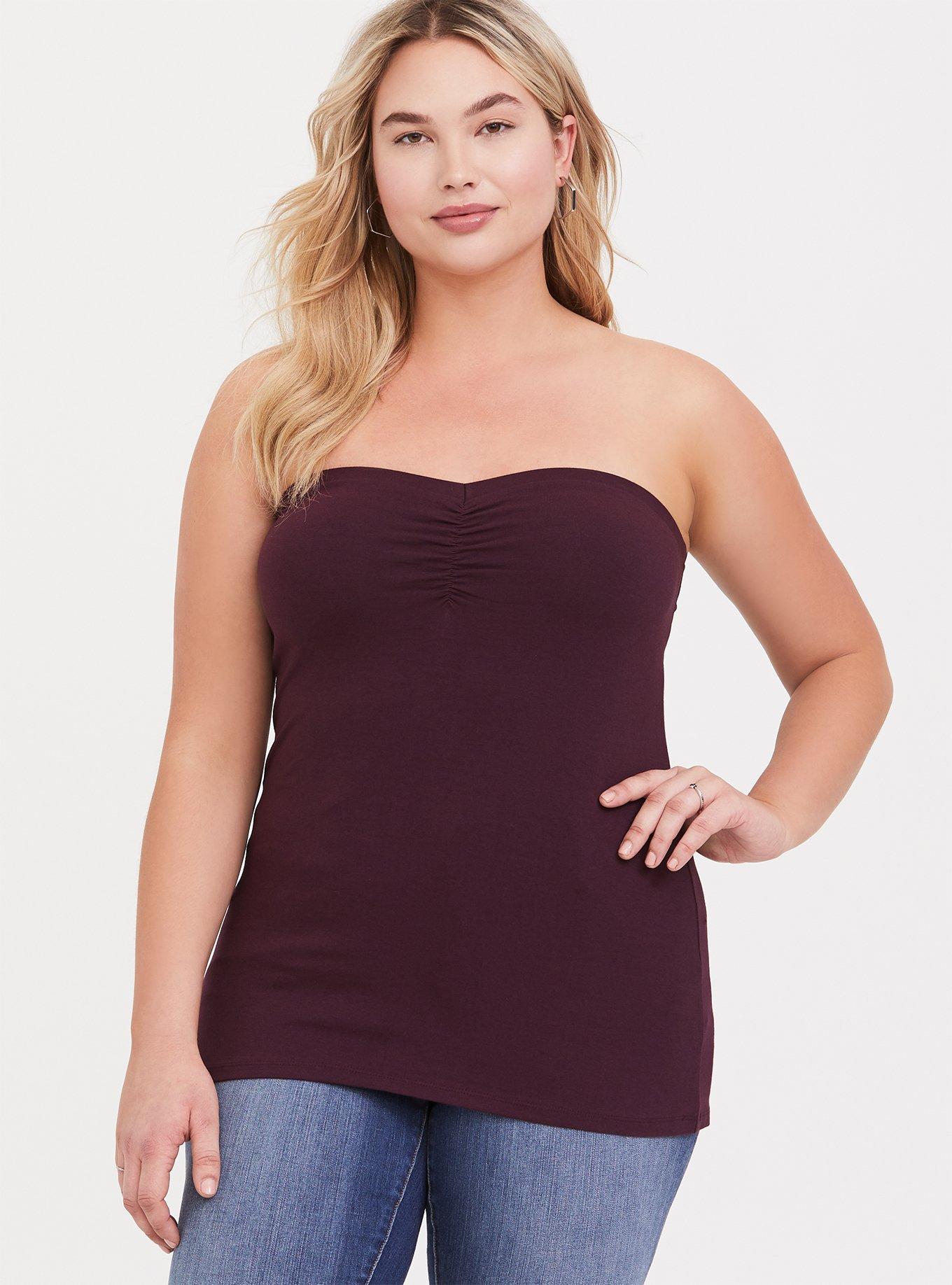 Plus Size - Foxy Ruched-Front Tube Top - Torrid