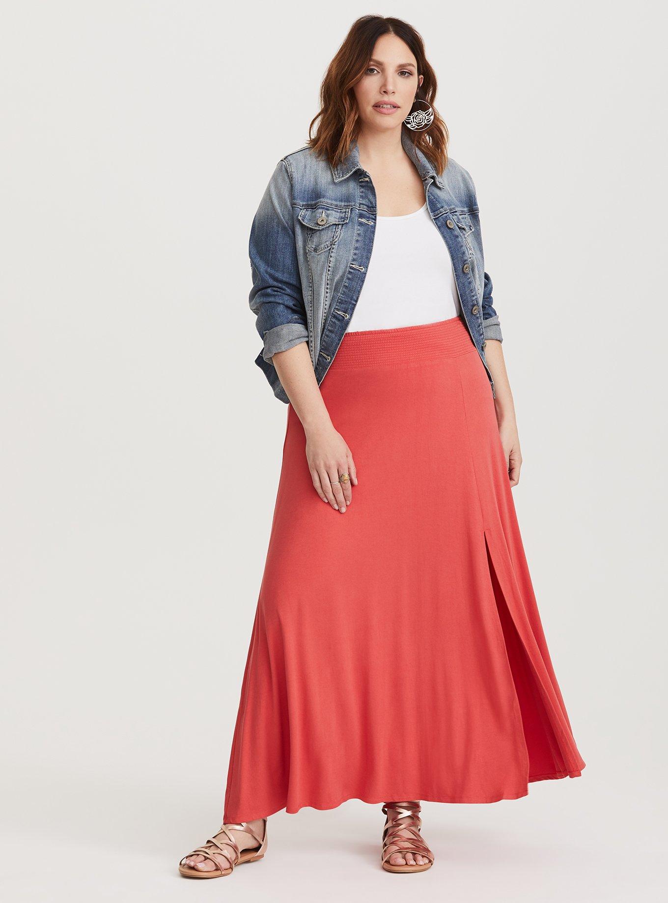 Orange Jersey Maxi Skirt, RACING STRIPE, alternate