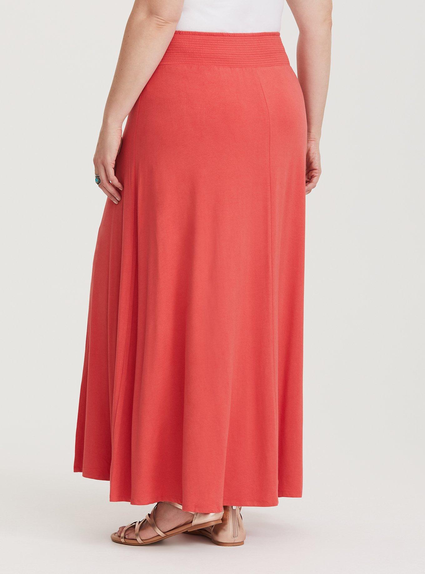 Orange Jersey Maxi Skirt, RACING STRIPE, alternate