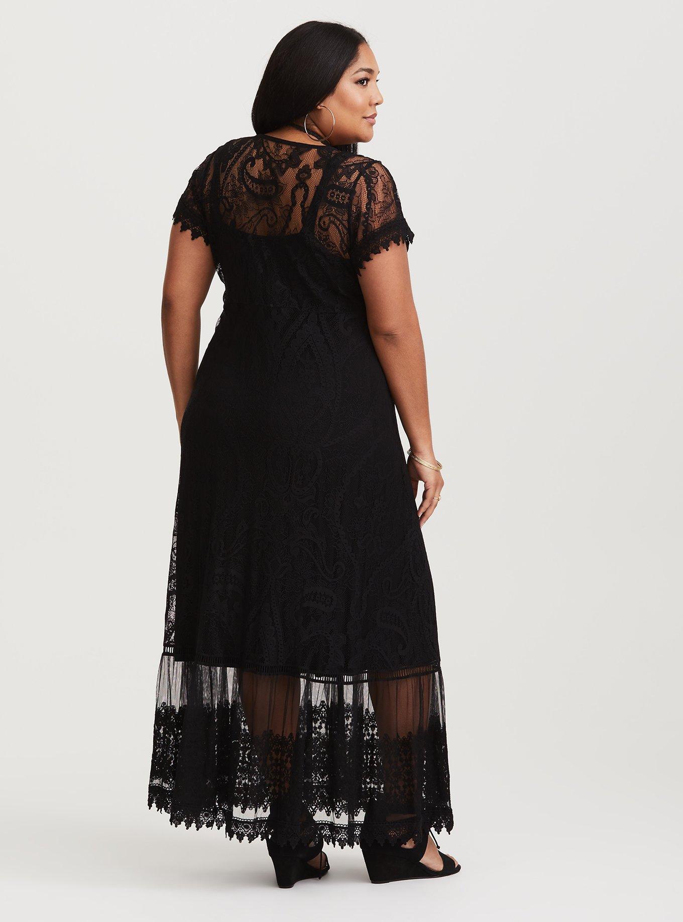 Torrid black 2025 lace maxi dress