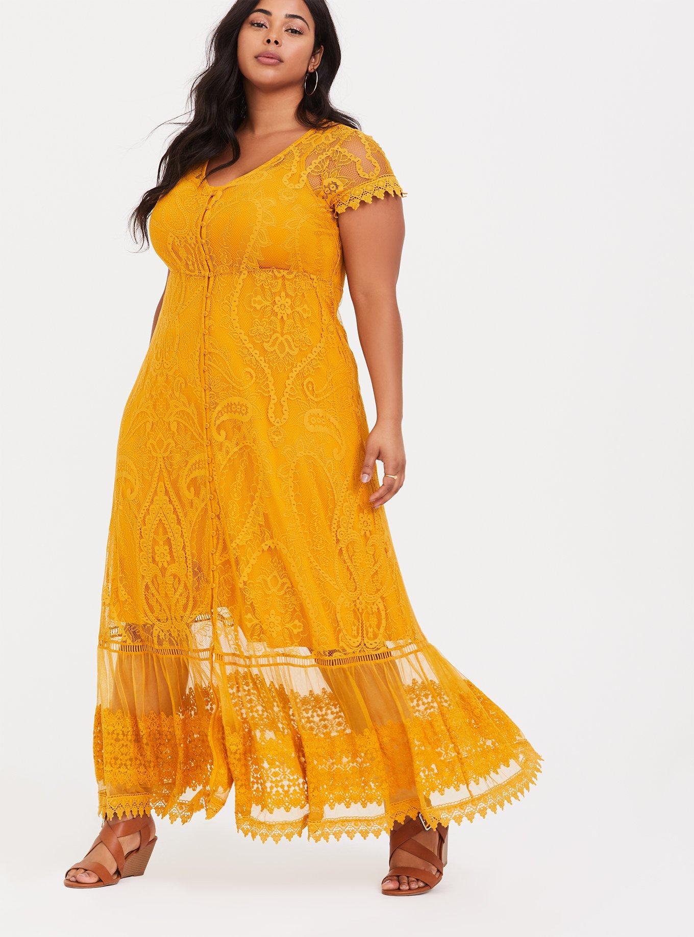 Plus Size - Maxi Lace Button-Front Dress - Torrid