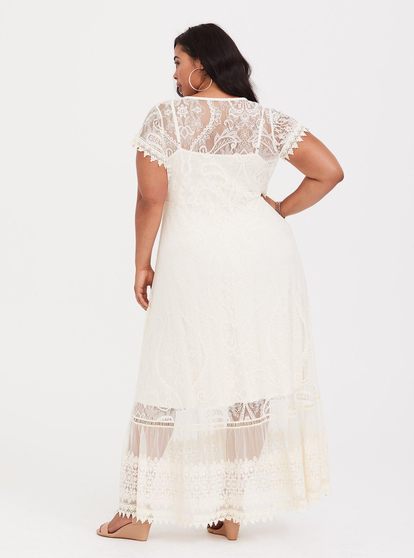 Plus Size - Maxi Lace Button-Front Dress - Torrid