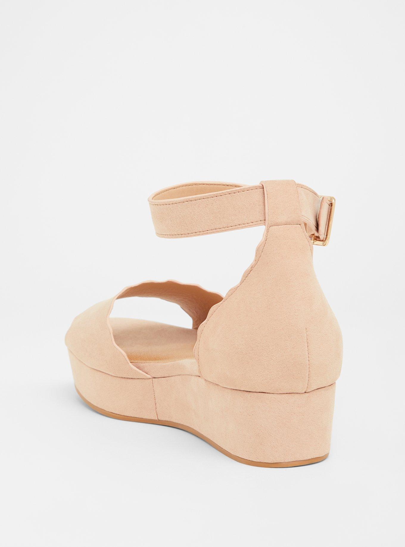 Blush Faux Suede Scallop Flatform (Wide Width), BLUSH, alternate