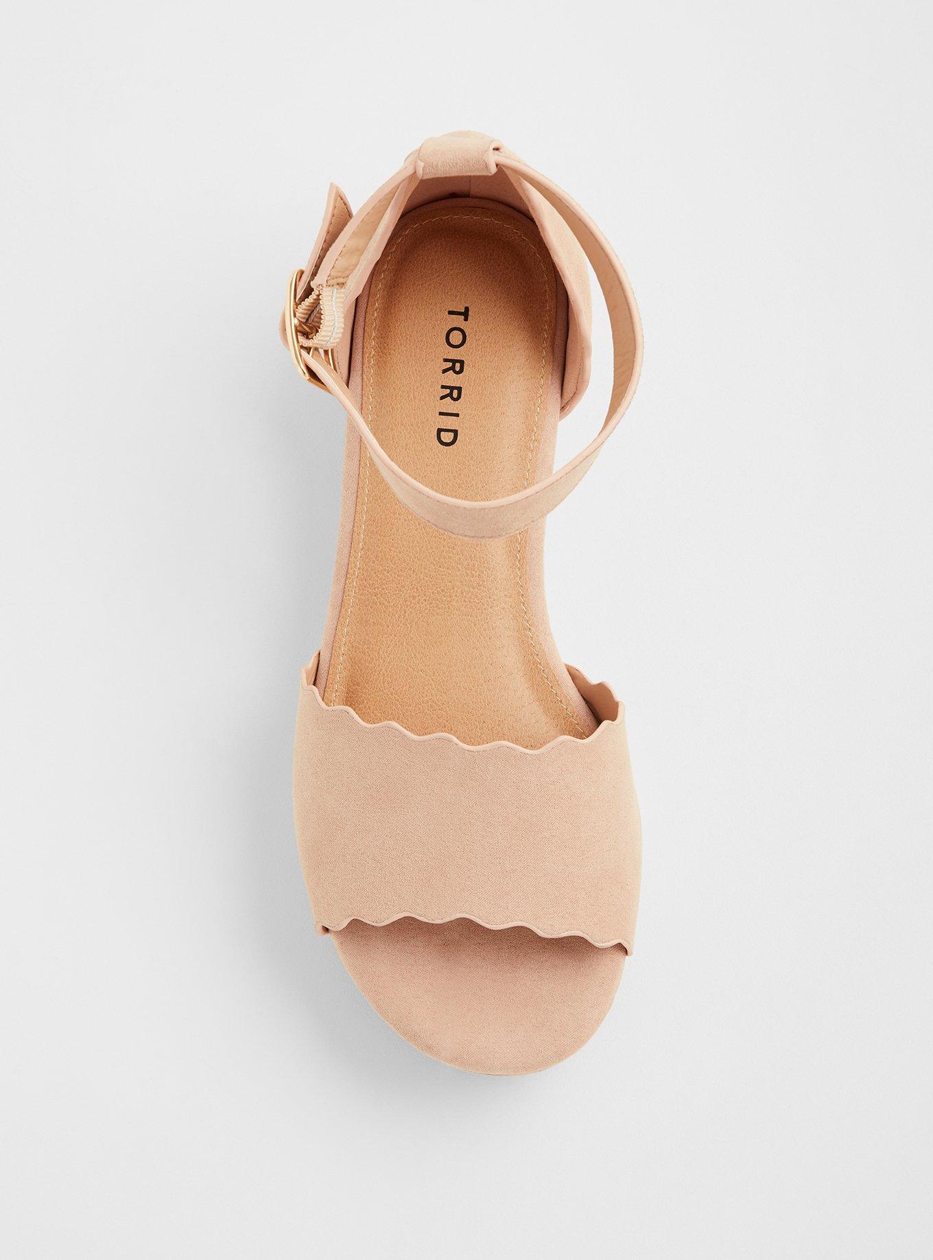 Blush Faux Suede Scallop Flatform (Wide Width), BLUSH, alternate