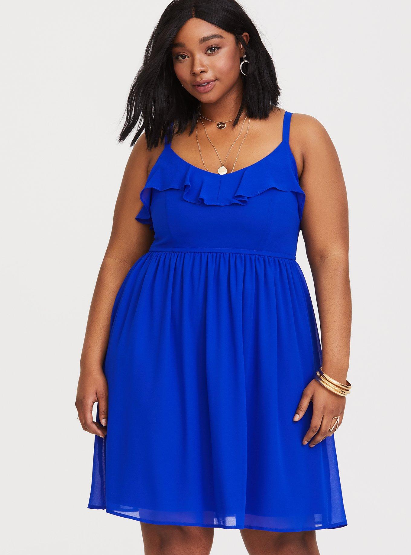Torrid blue chiffon dress top