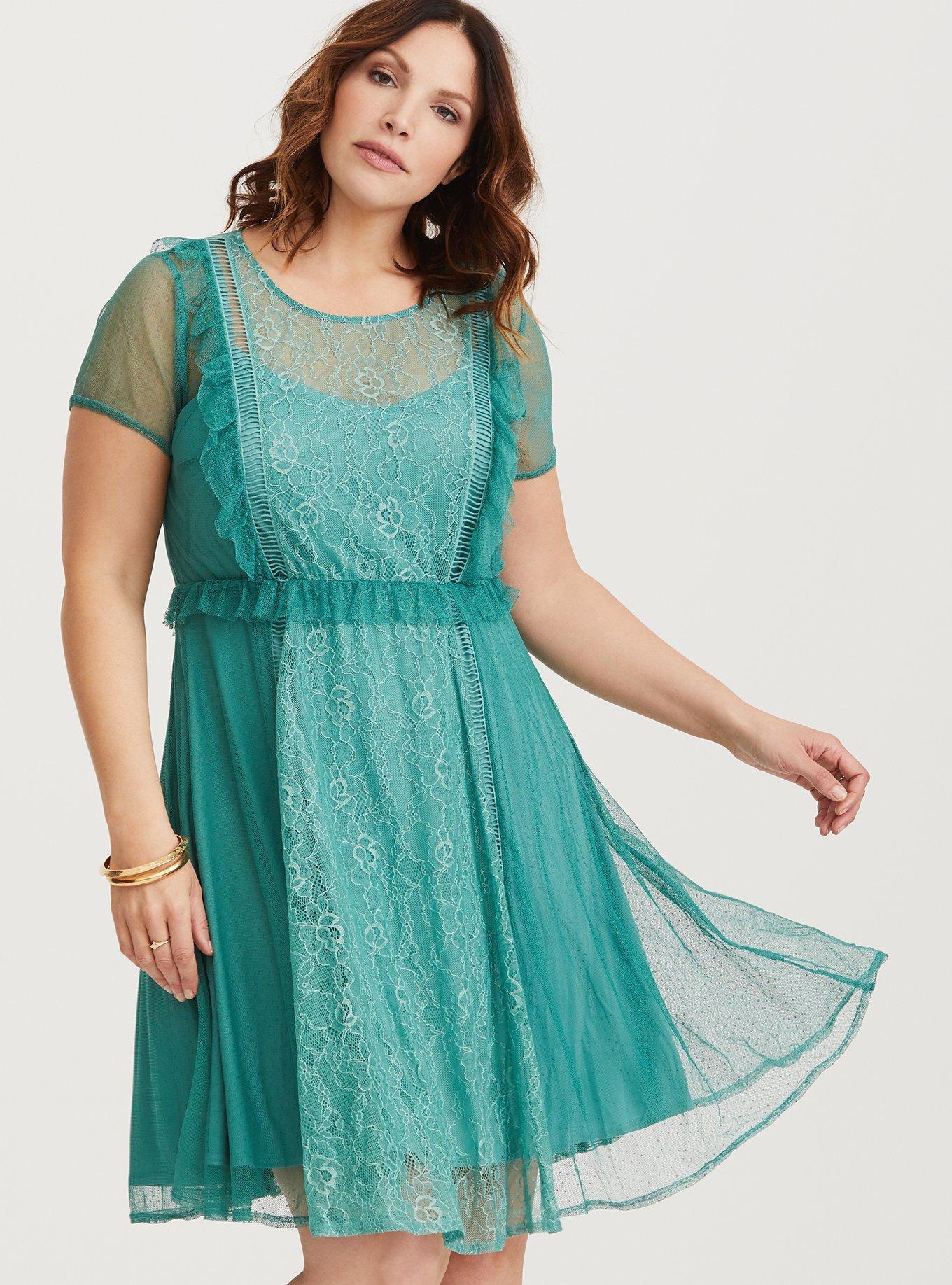 Torrid blue shop lace dress