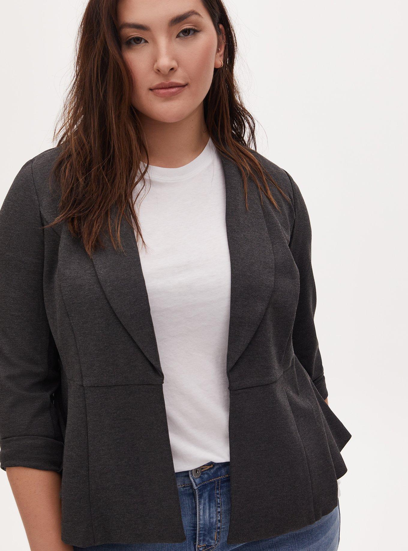 Plus Size - Studio Luxe Ponte Peplum Blazer - Torrid