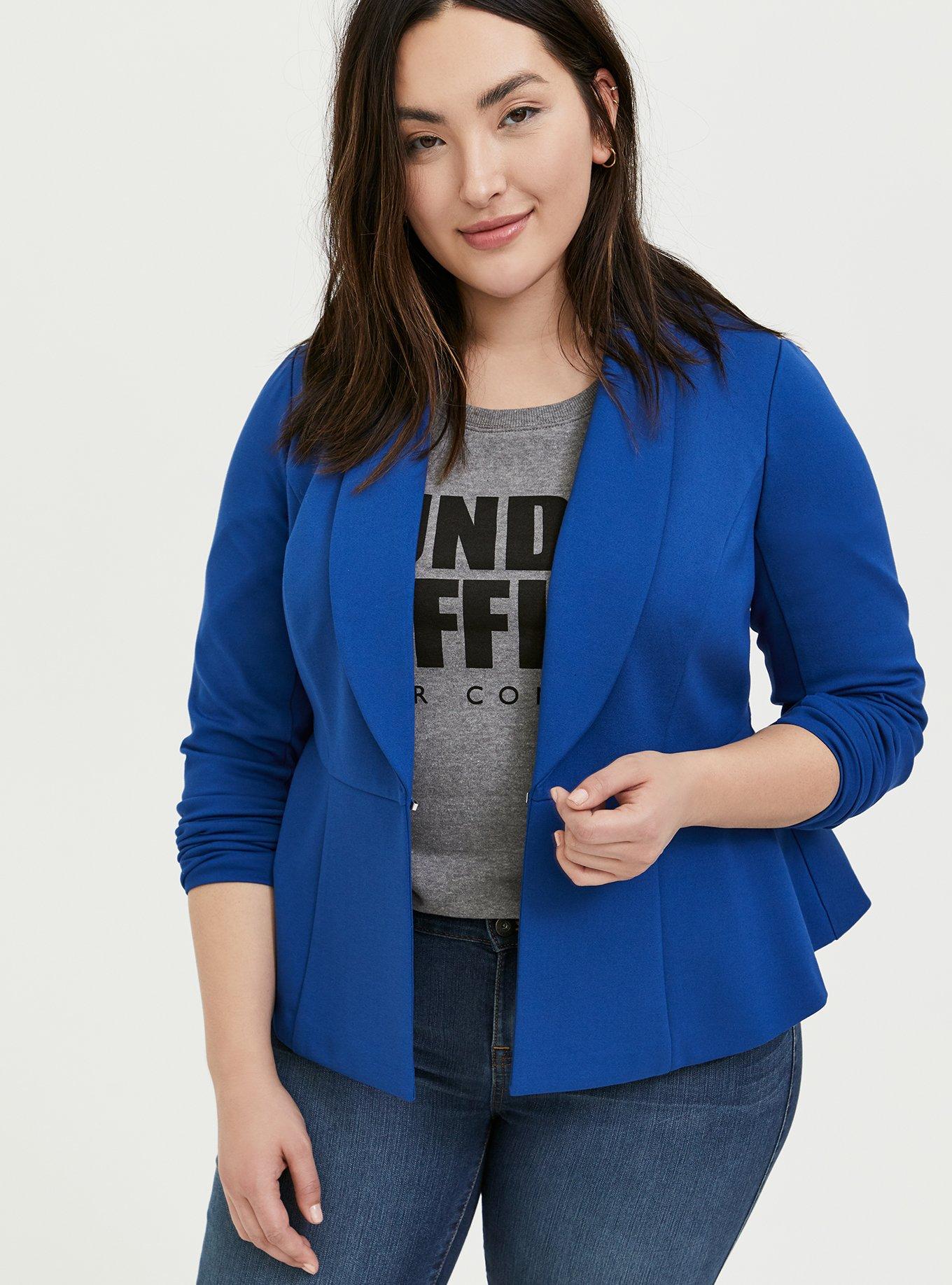 Navy blue hotsell plus size blazer