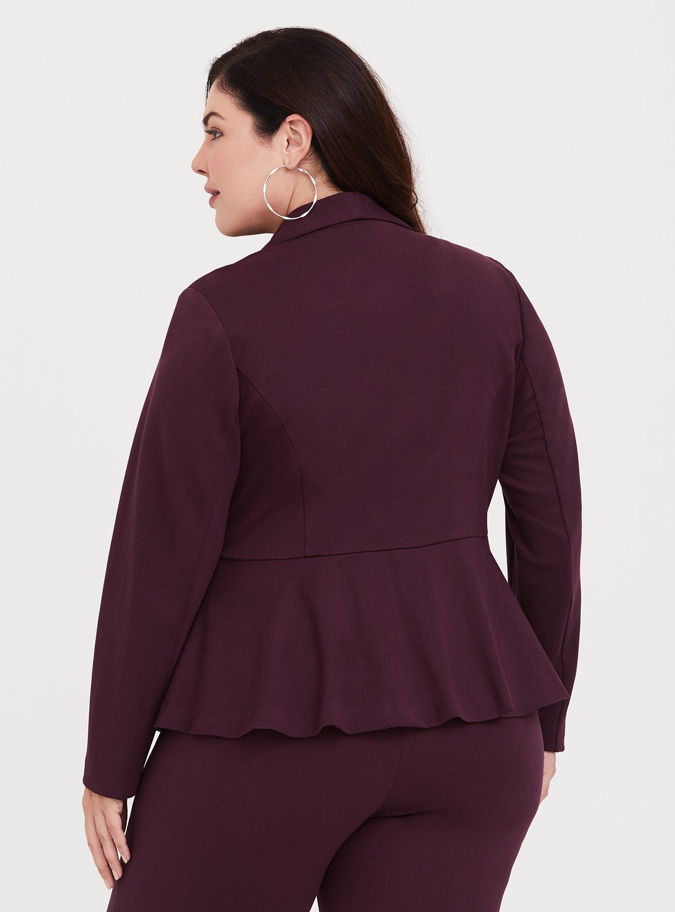 Plus Size - Studio Luxe Ponte Peplum Blazer - Torrid