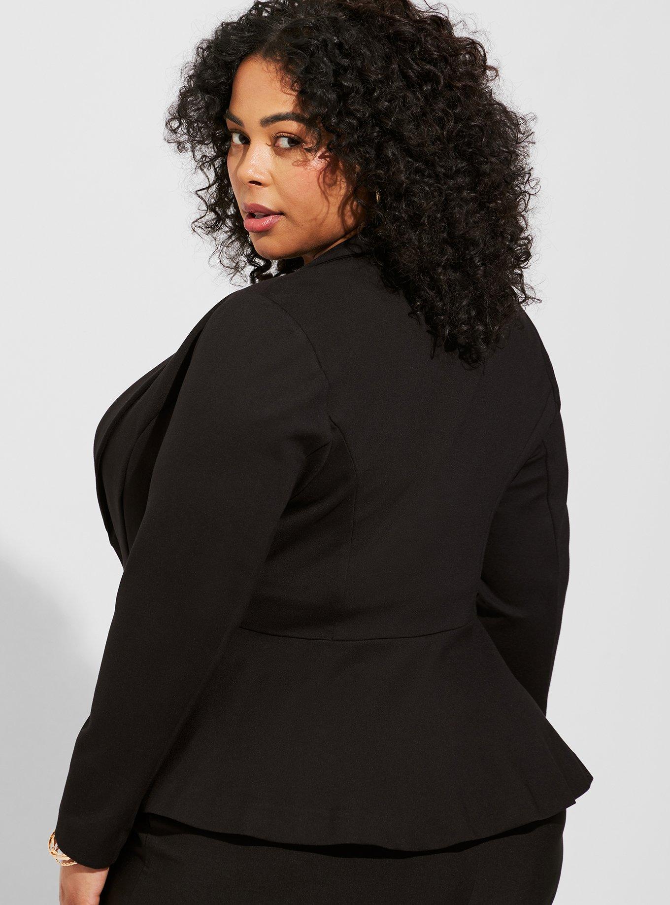 Plus Size - Studio Luxe Ponte Peplum Blazer - Torrid