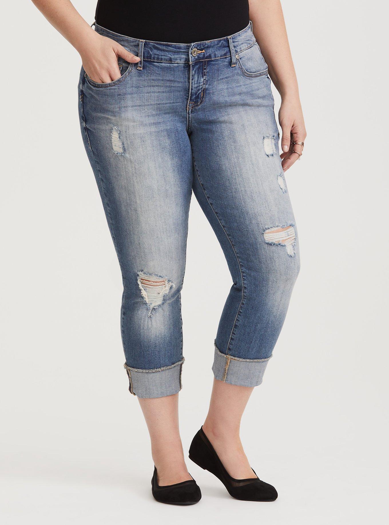Crop Boyfriend Jean - Vintage Stretch Medium Wash, , hi-res