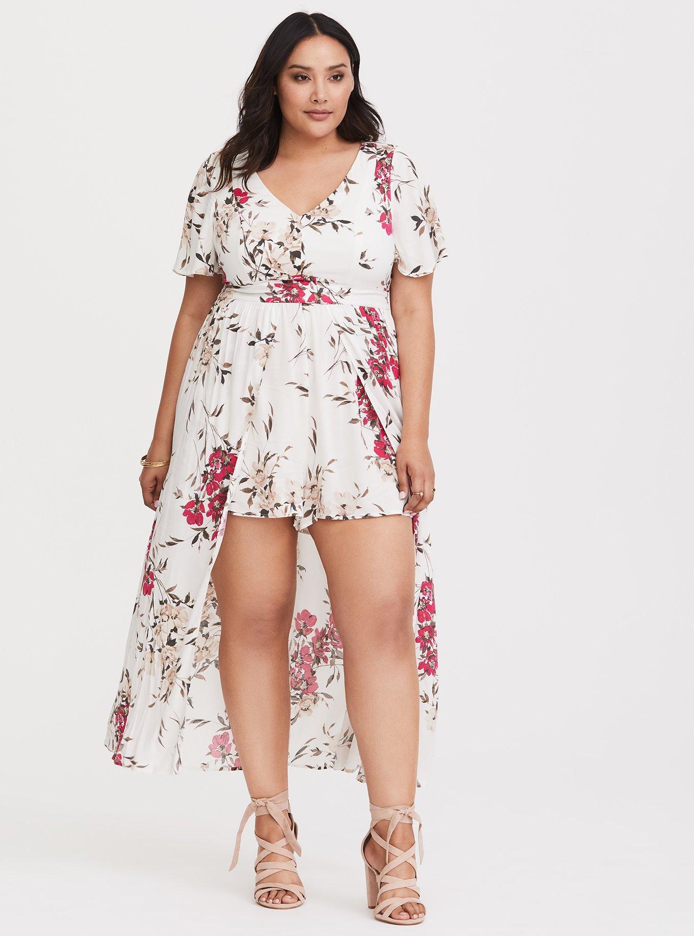 White romper sale dress plus size