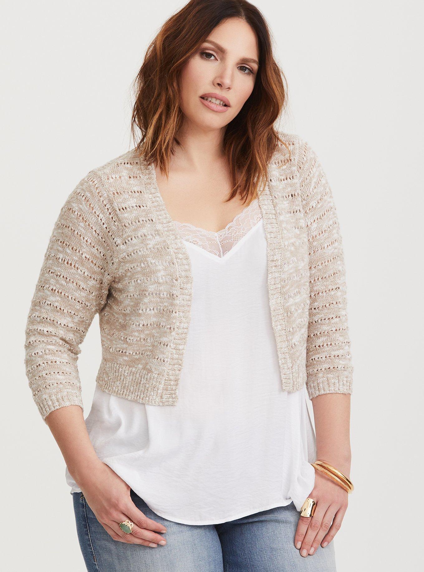 Plus size ivory shrug hotsell