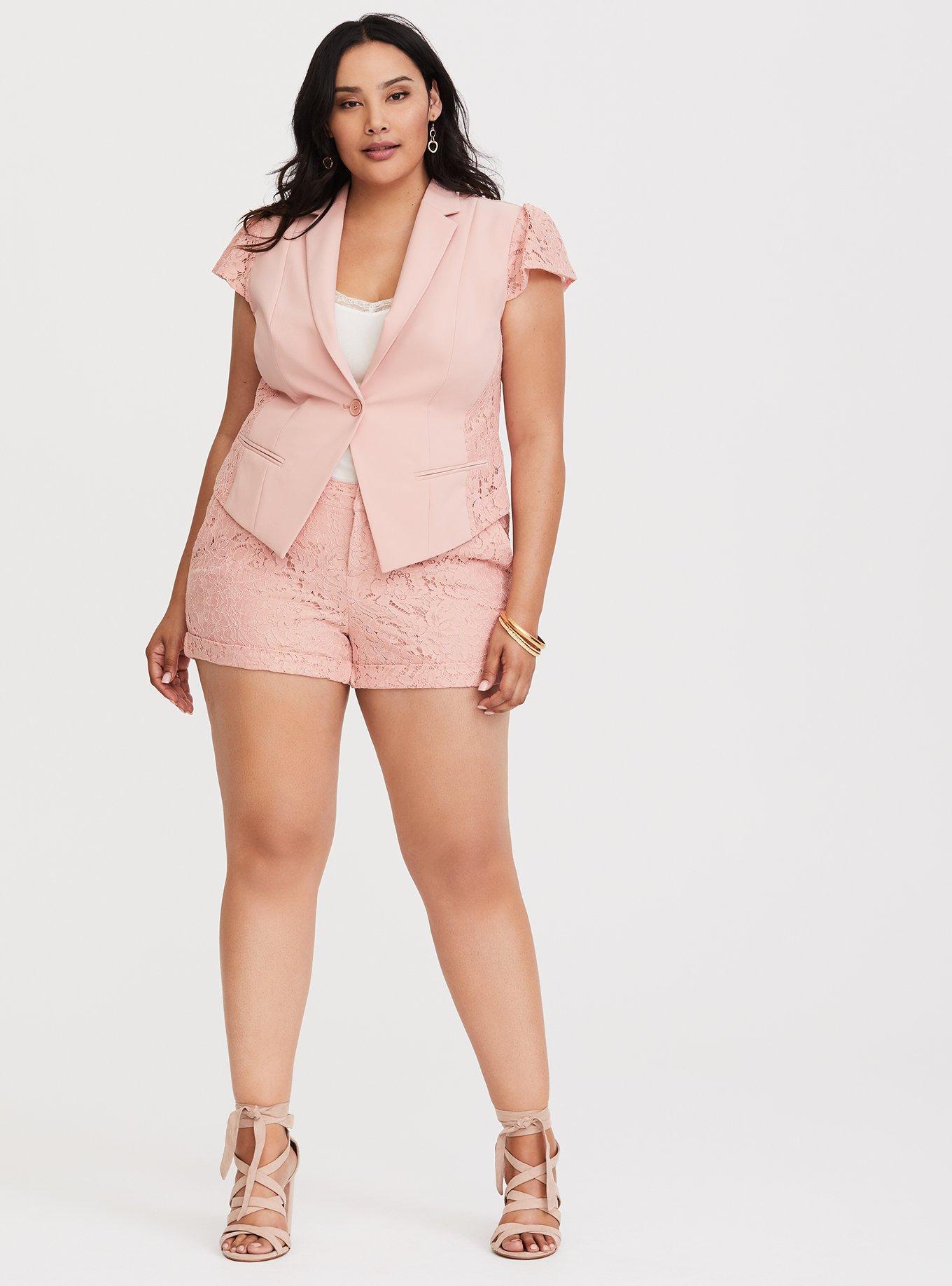 Ruffle Sleeve Blazer, PEACH DREAM, alternate