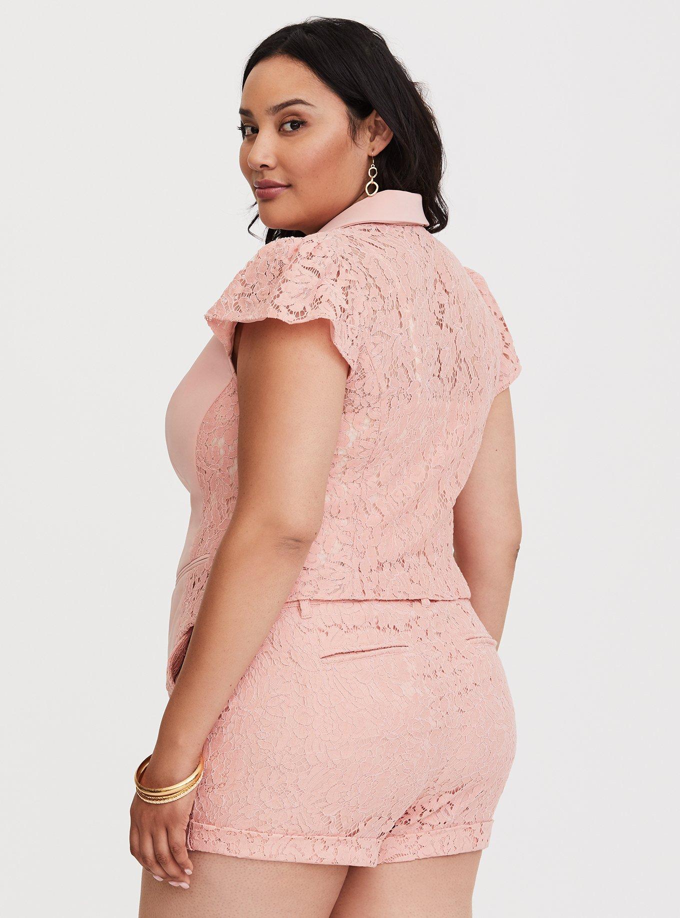 Ruffle Sleeve Blazer, PEACH DREAM, alternate