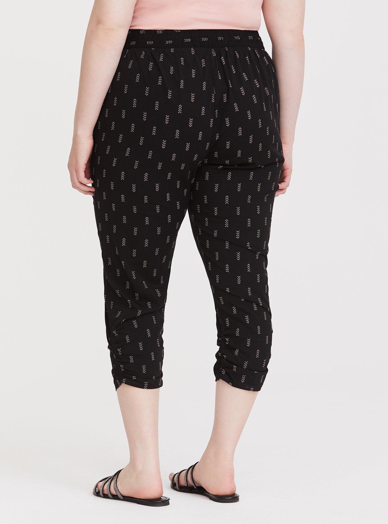 Plus Size - Black Geo Print Challis Jogger - Torrid