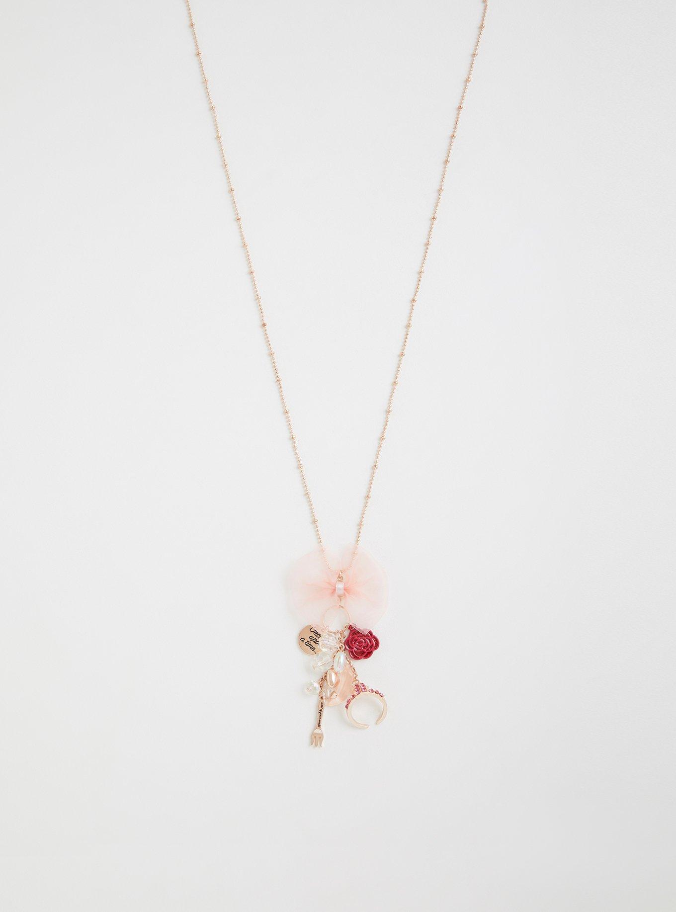 Plus Size Disney Princesses Rose Gold Charm Necklace Torrid