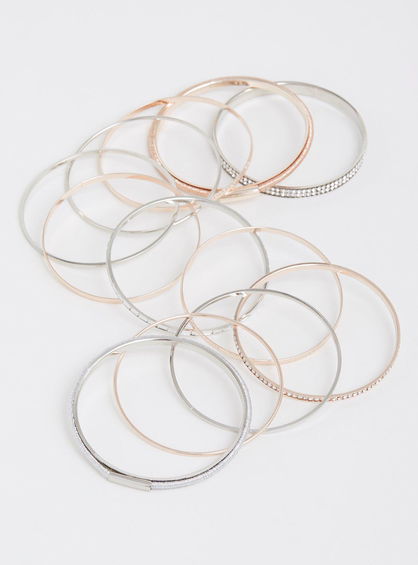 Multi-Textured Bangles - Set of 12, MULTI, alternate