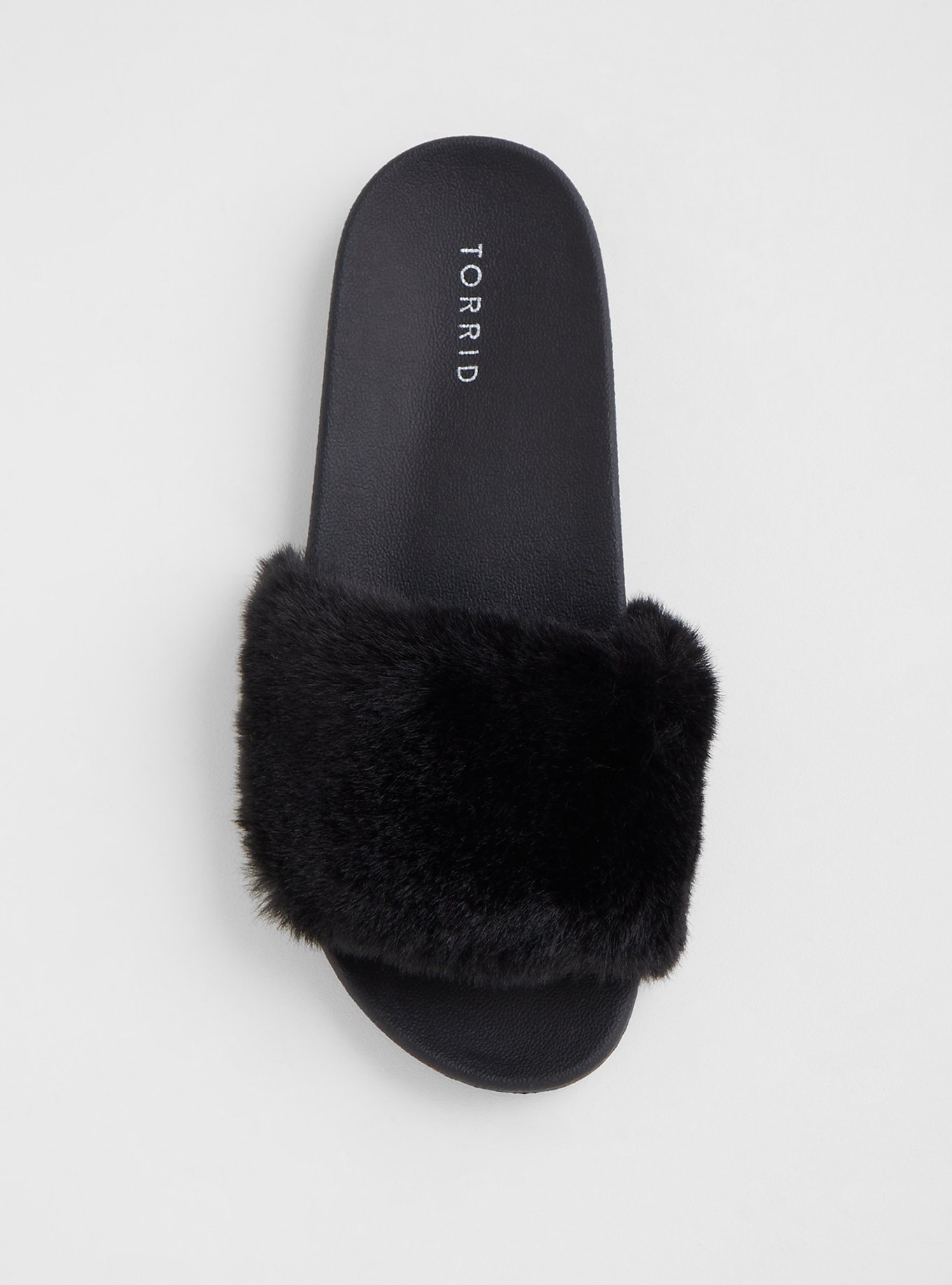 Plus Size - Black Faux Fur Slide (Wide Width) - Torrid display picture 2