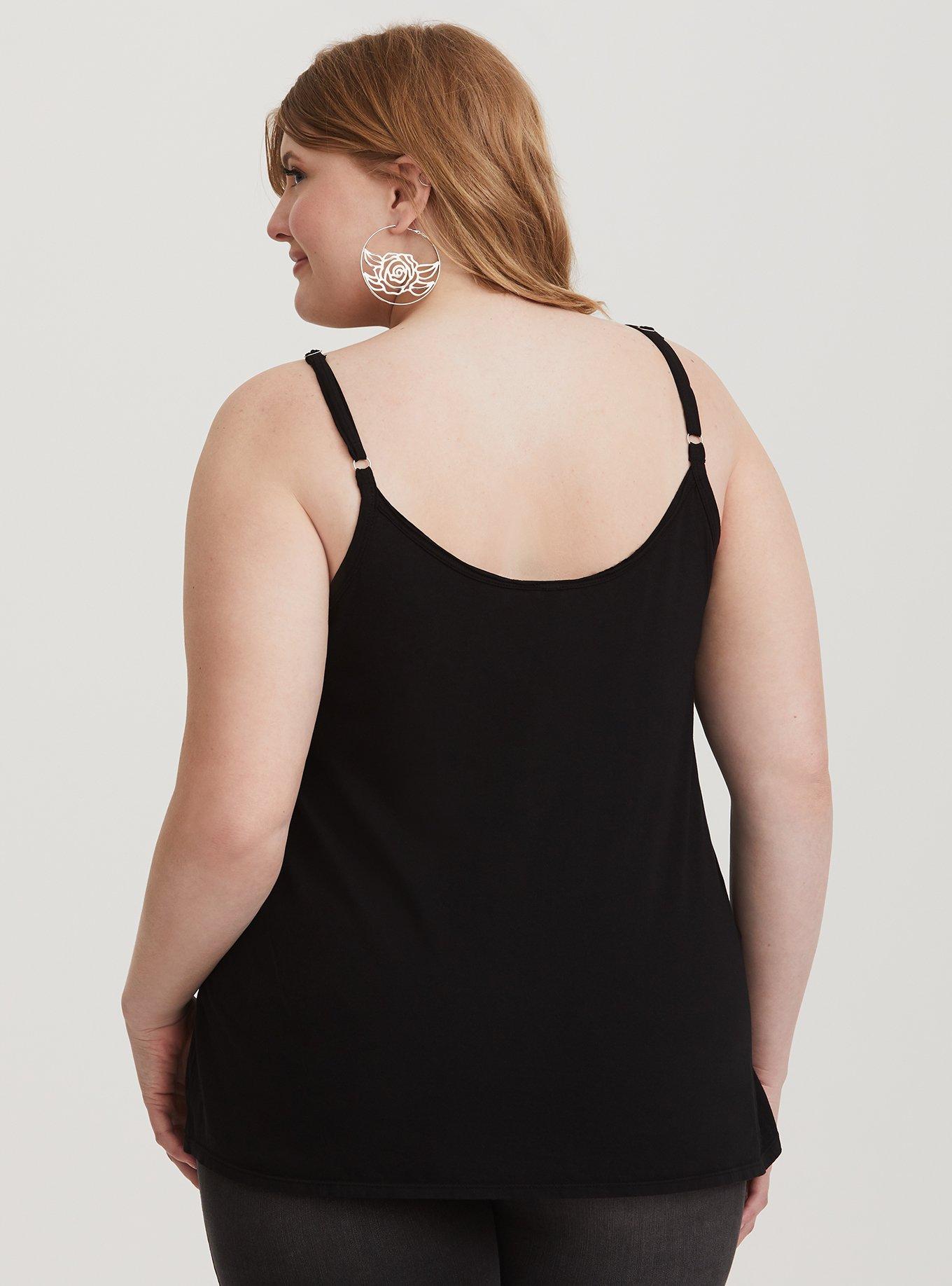 Premium Black Scoop Neck Cami, BLACK, alternate