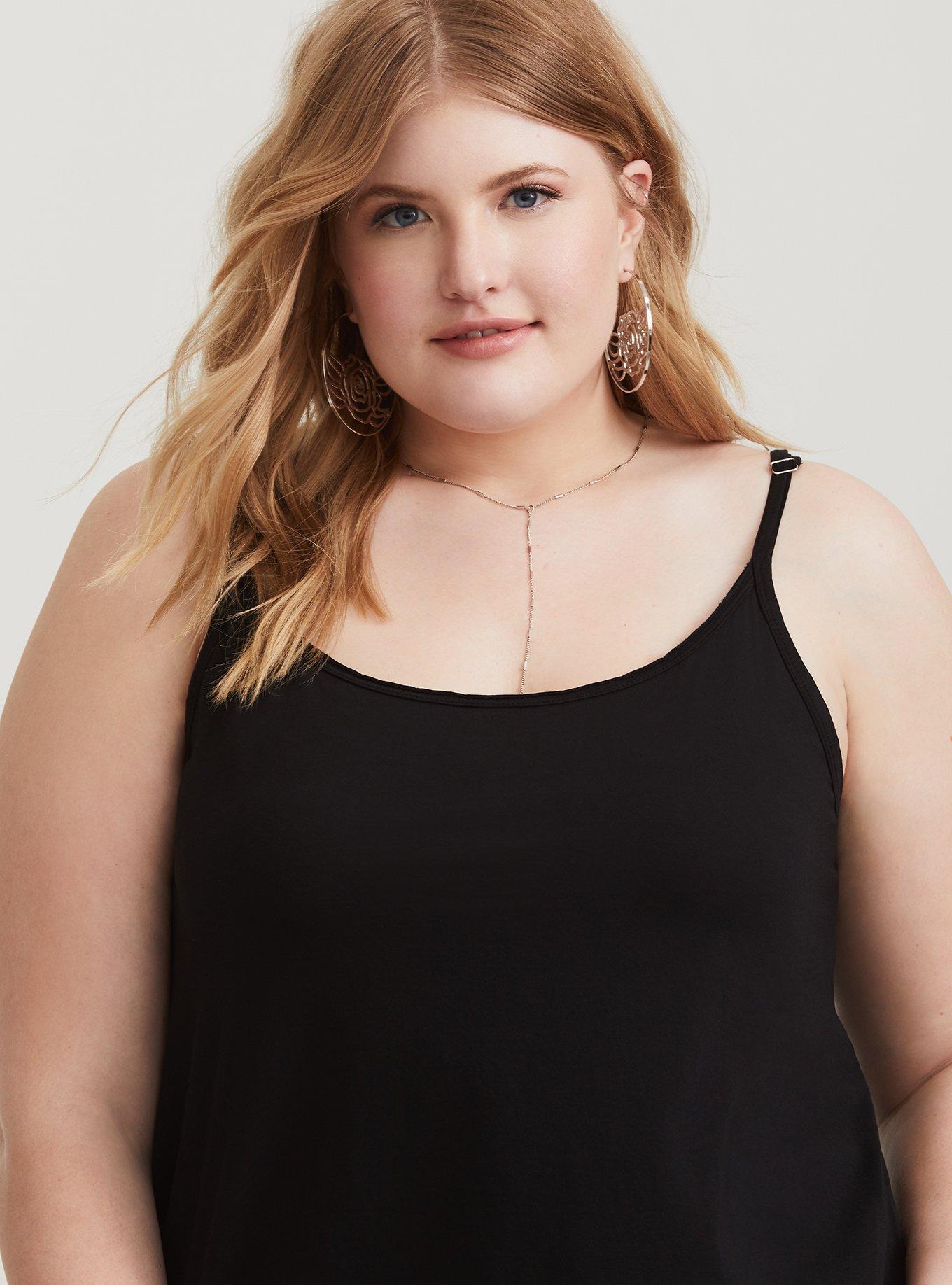 Premium Black Scoop Neck Cami, BLACK, alternate