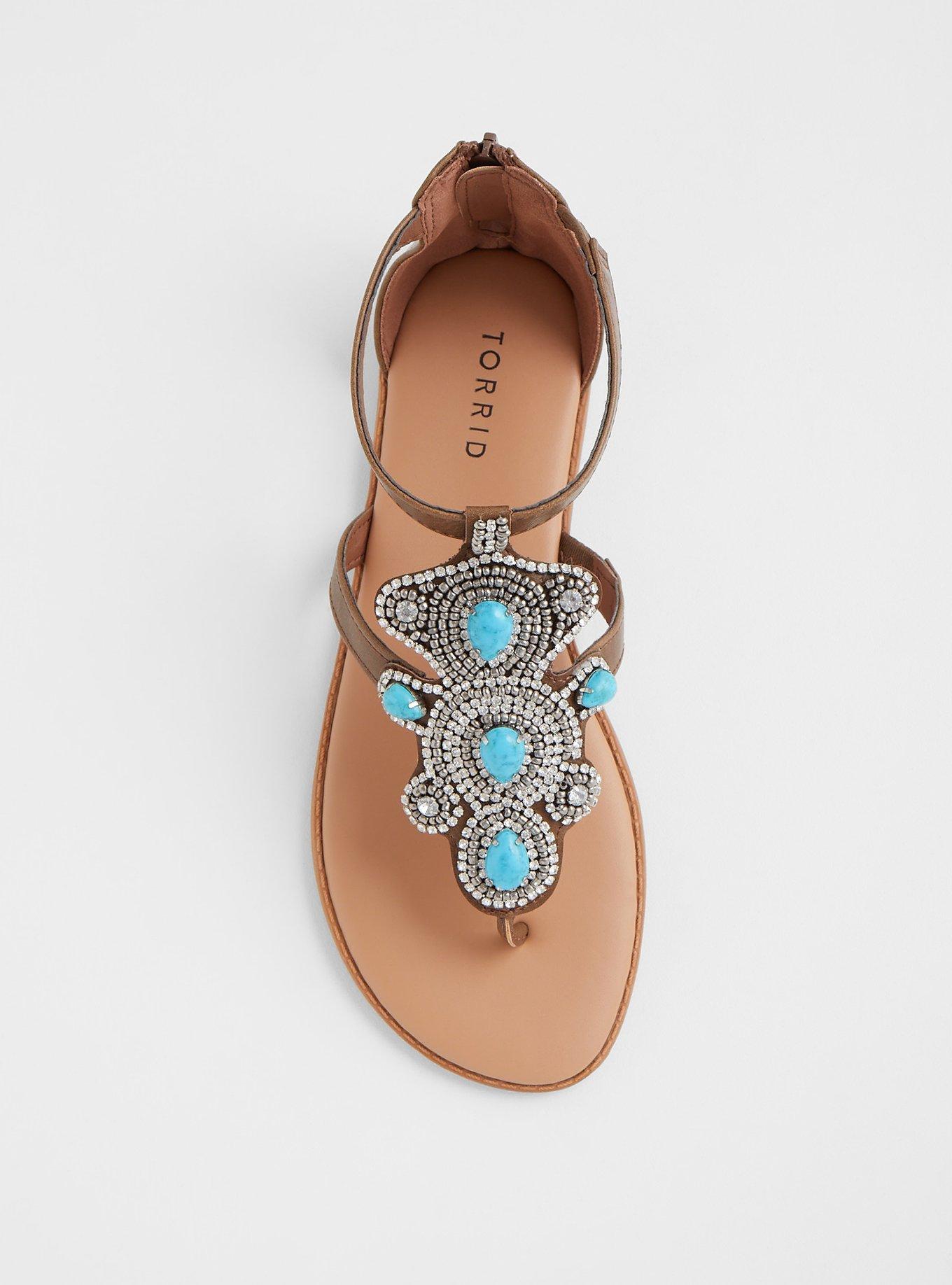 Sandals with turquoise stones hot sale