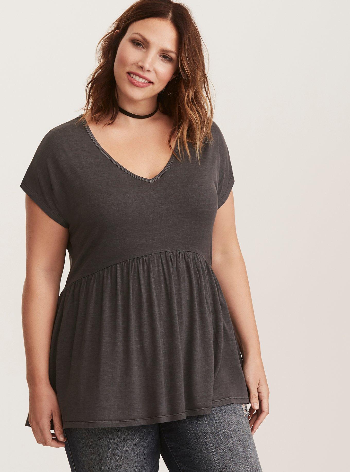 v neck babydoll tee