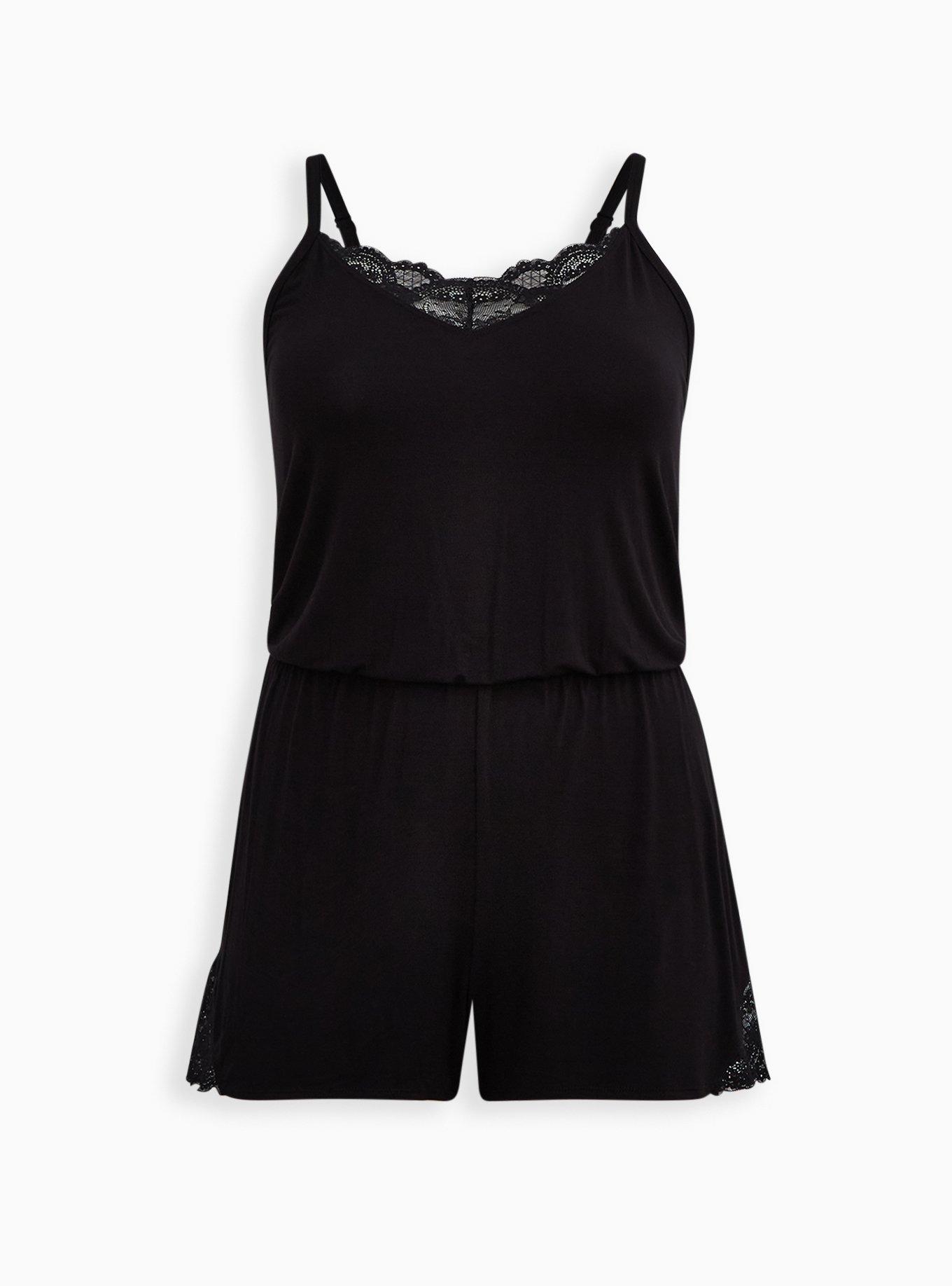 Plus Size - Super Soft Lace Trim Sleep Romper - Torrid Plus Size - Super Soft Lace Trim Sleep Romper - Torrid