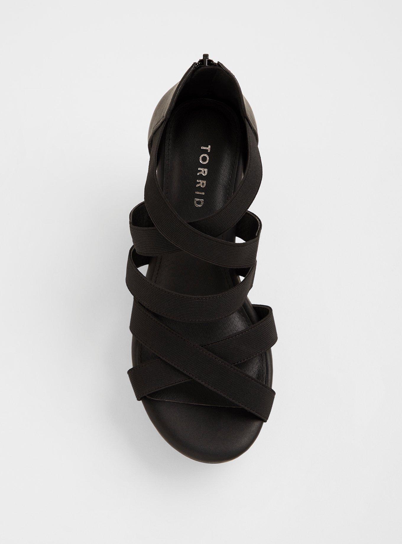 Plus Size Black Strappy Wedge Platform Wide Width Torrid