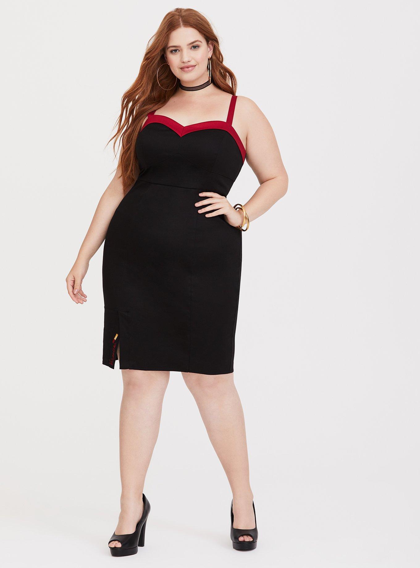 Betty & Veronica - Veronica Black & Red Lipstick Bodycon Bustier Dress, DEEP BLACK, alternate