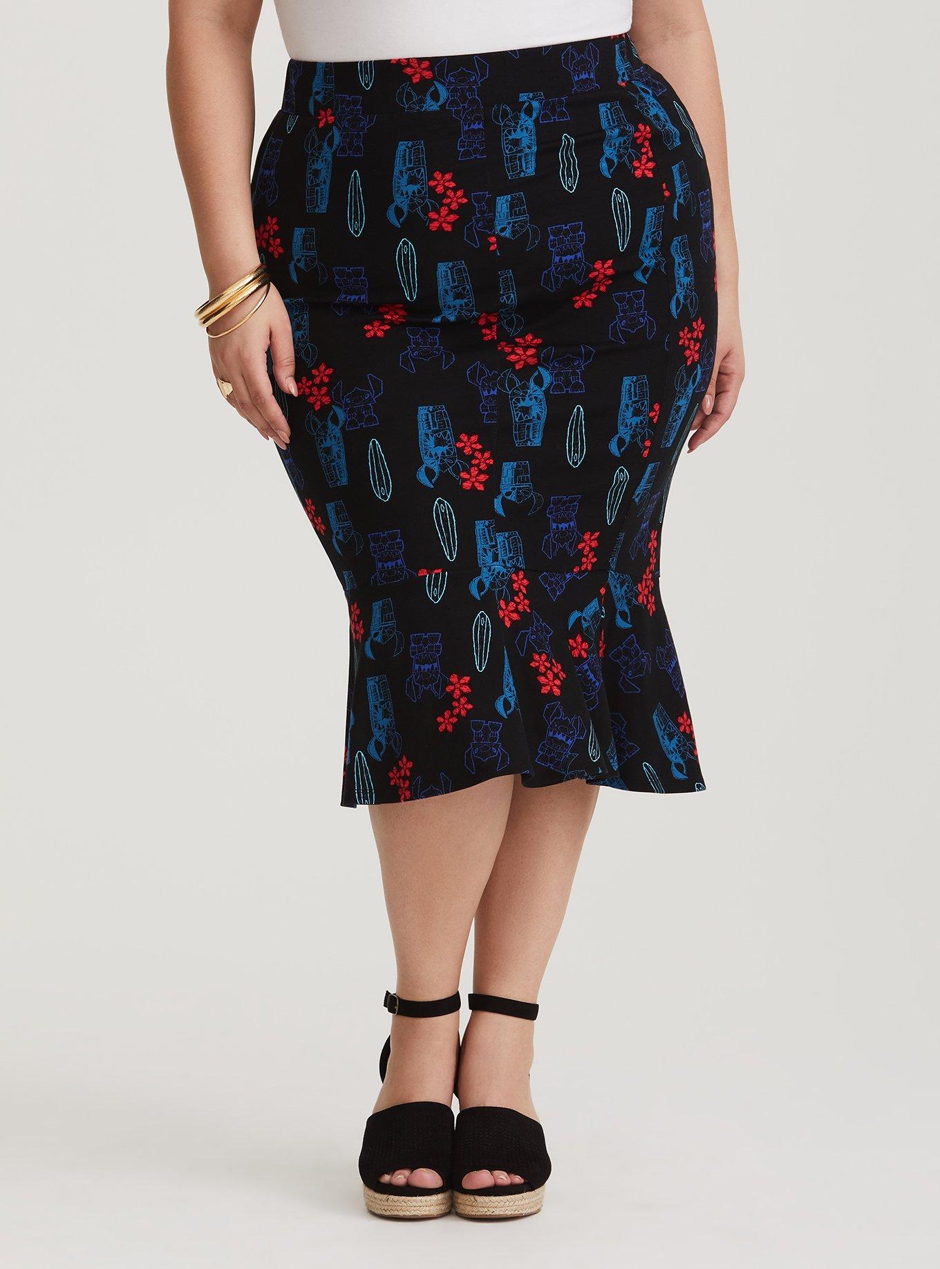 Her Universe Disney Retro Lilo & Stitch Ponte Skirt, MULTI, alternate