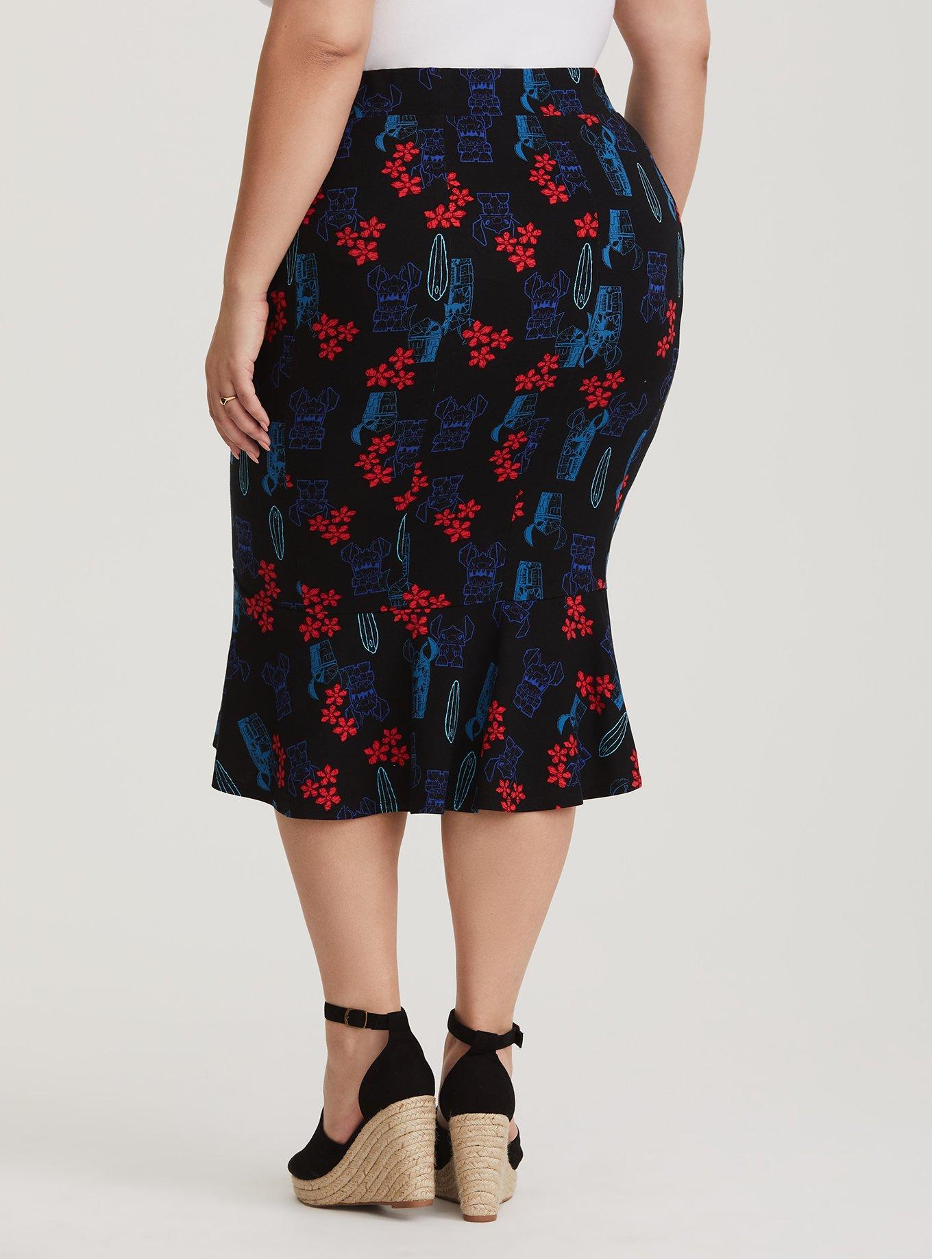 Her Universe Disney Retro Lilo & Stitch Ponte Skirt, MULTI, alternate