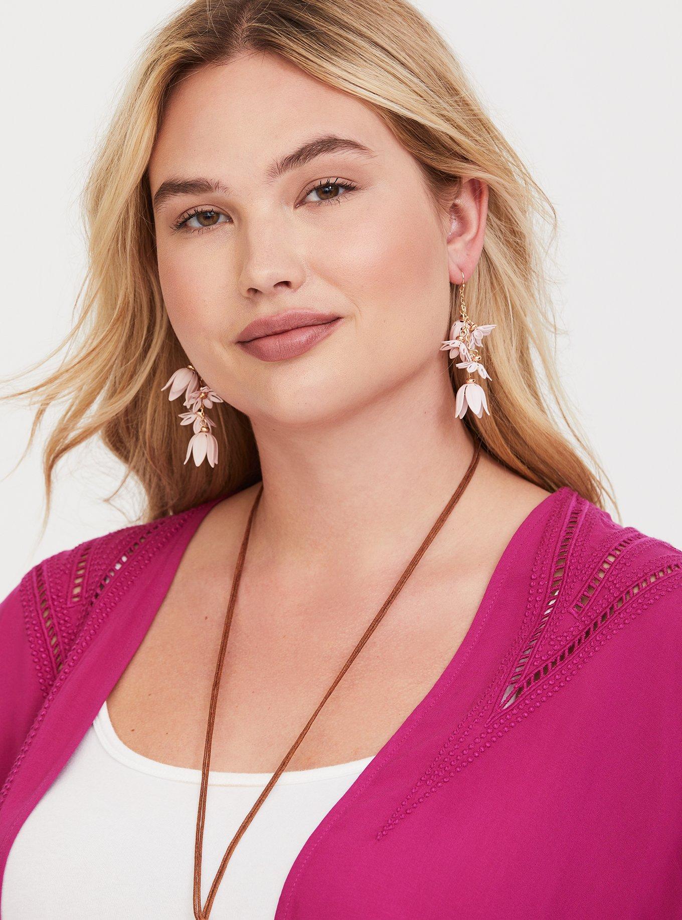 Plus Size Challis Kimono, ROSE PARADE, alternate