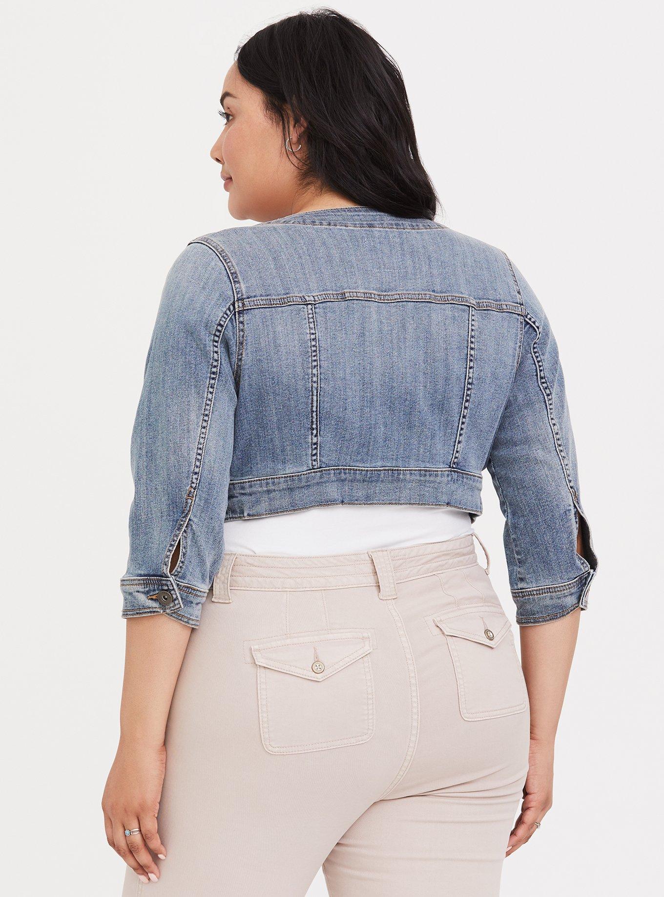 Torrid collarless jean clearance jacket