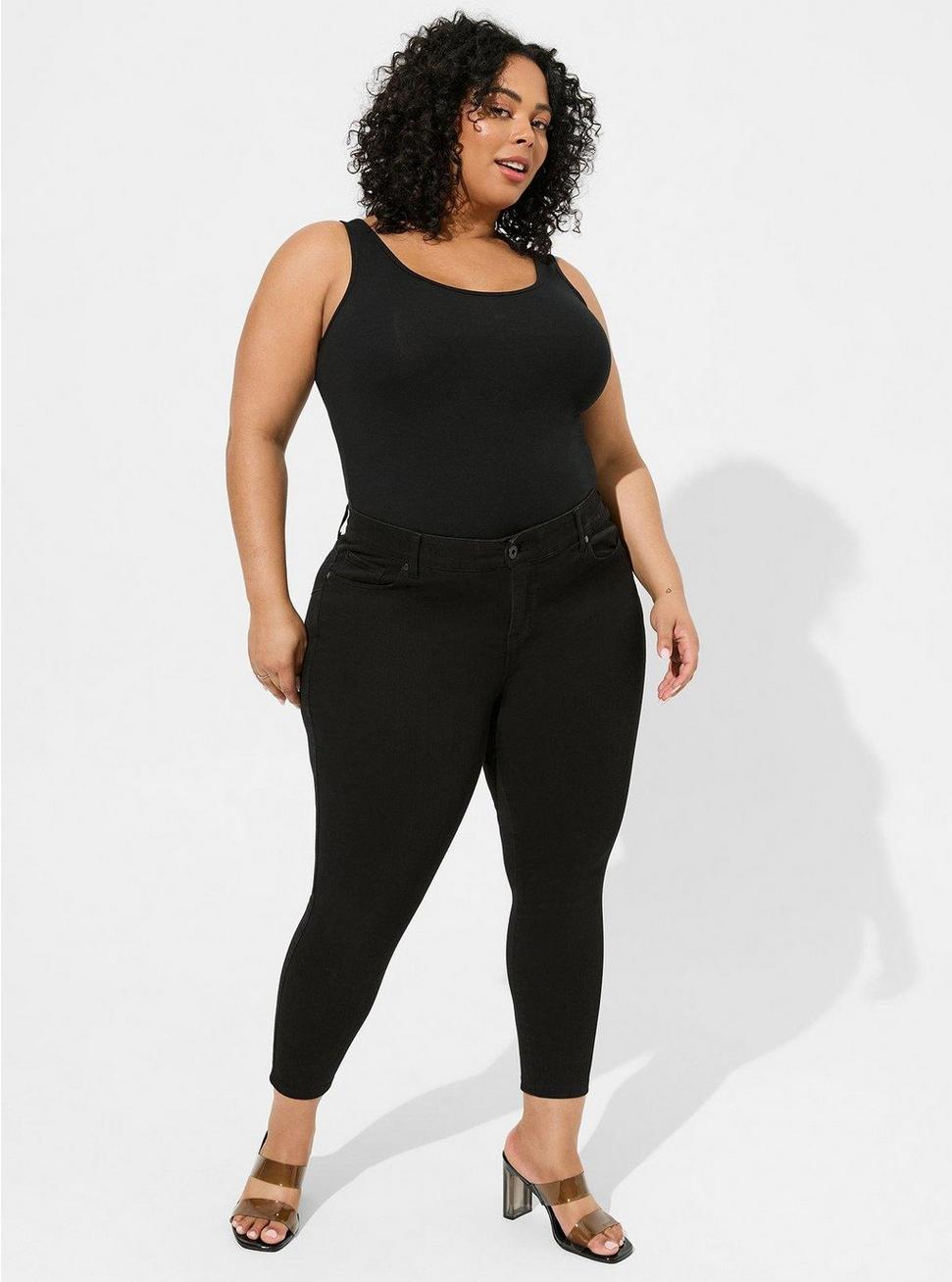Plus Size Bombshell Skinny Premium Stretch High-Rise Jean, BLACK, hi-res