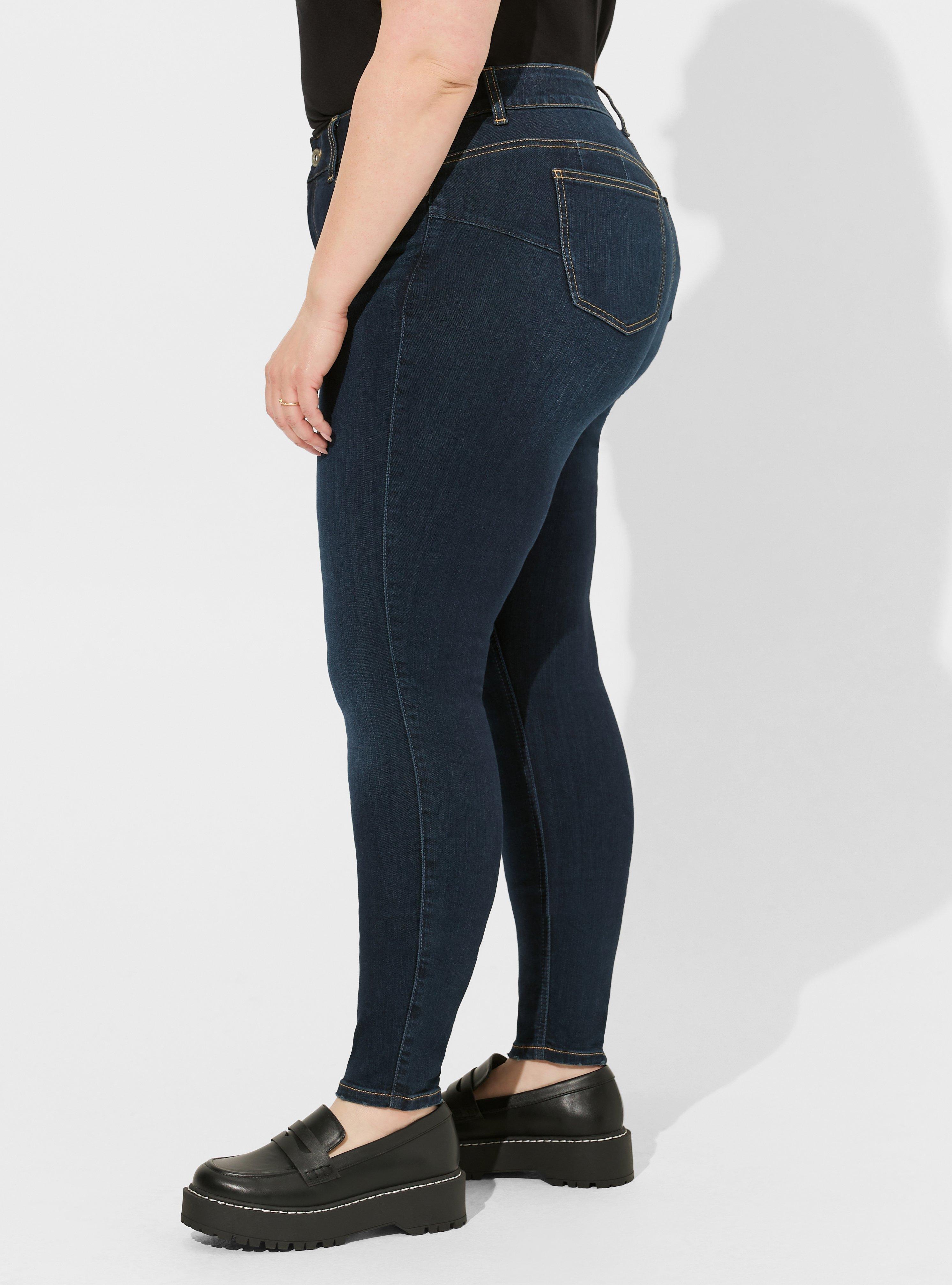 Torrid Sky High Skinny Jeans Plus Size 26 Distressed Denim Premium Stretch  Black