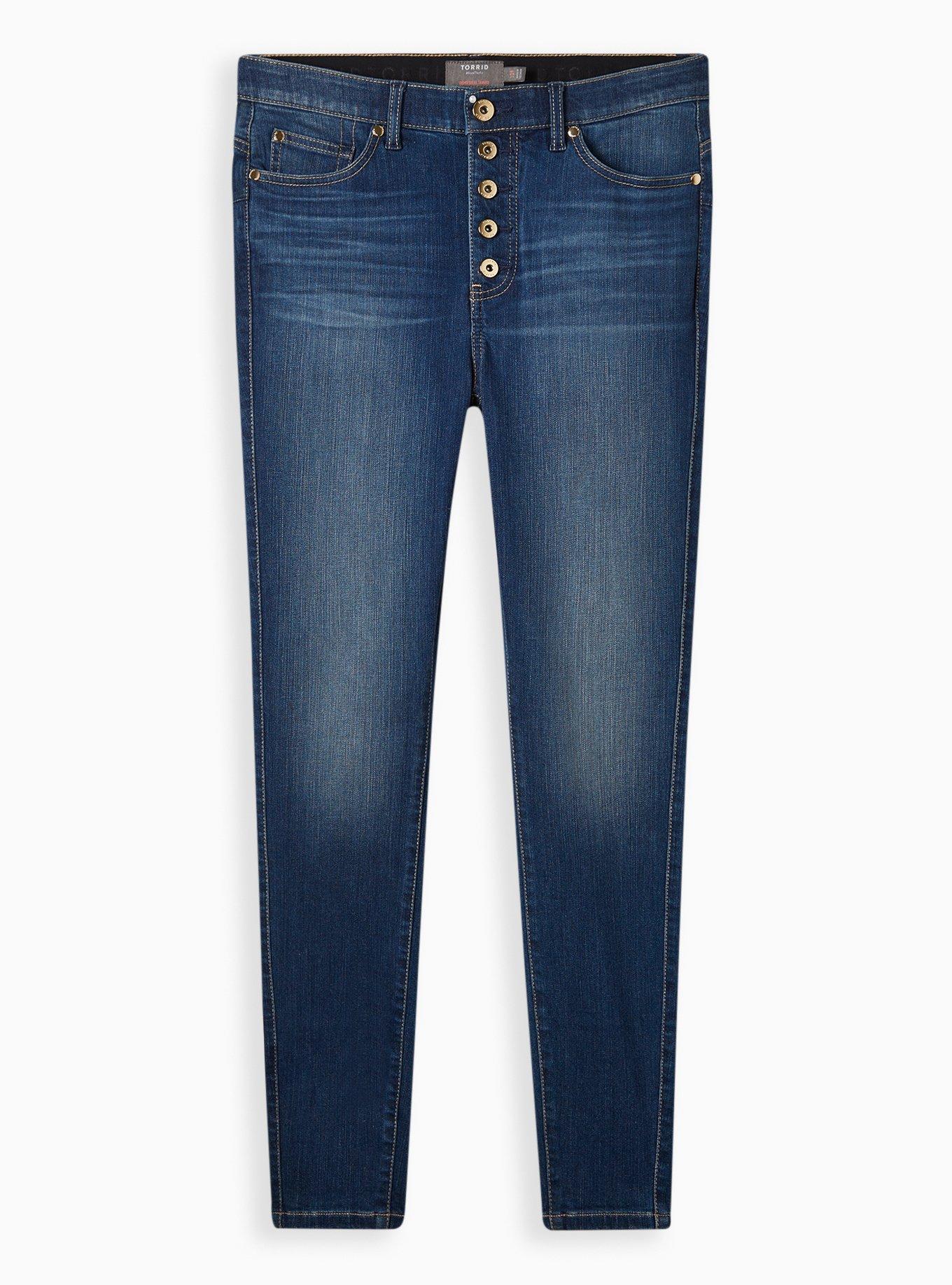 NWT TORRID BLUE denim premium stretch pockets bombshell flare jeans 22R  £5.94 - PicClick UK