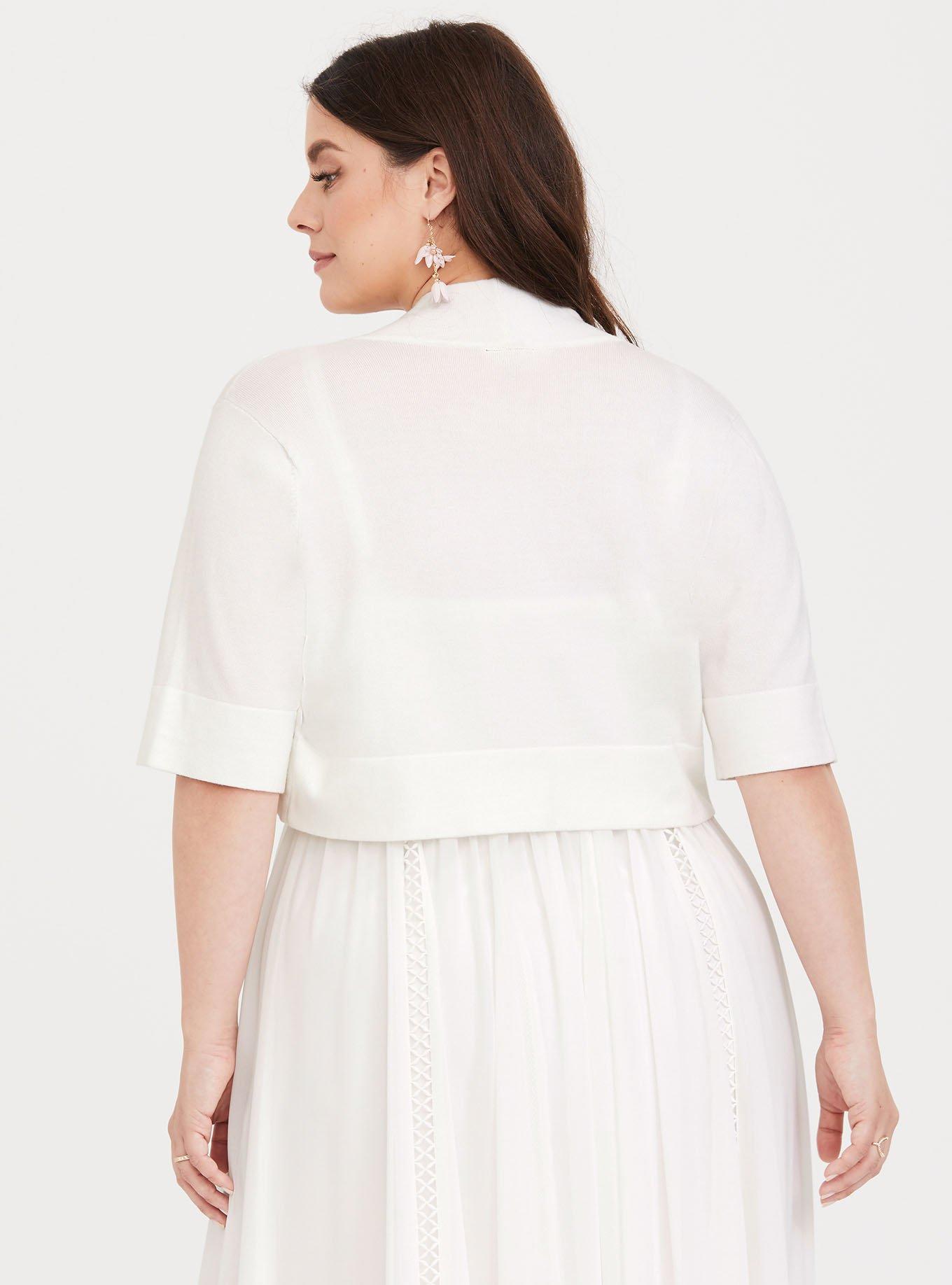 Plus size hot sale shrug white