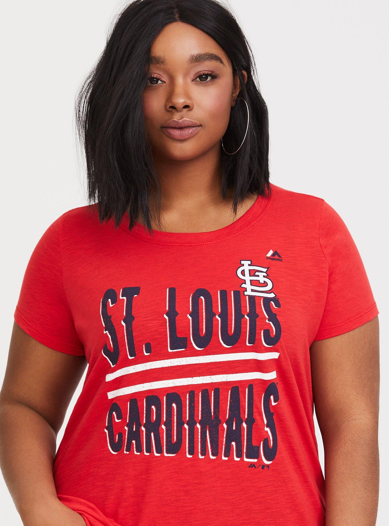 Plus Size MLB Red Cardinals Crew Fitted Tee, NONEC, hi-res