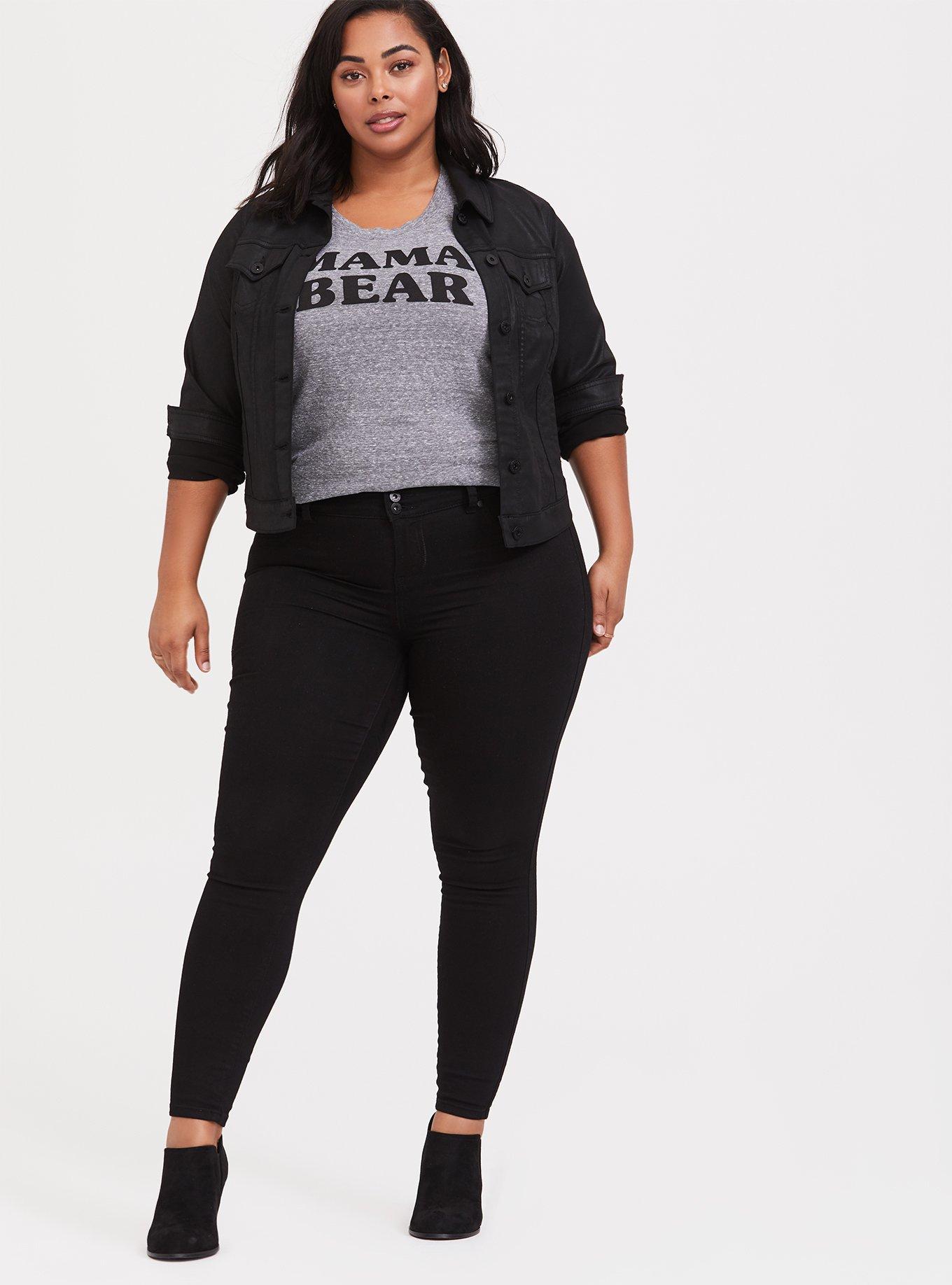 Plus Size - Mama Bear Heather Grey Slim Fit Crew Tee - Torrid