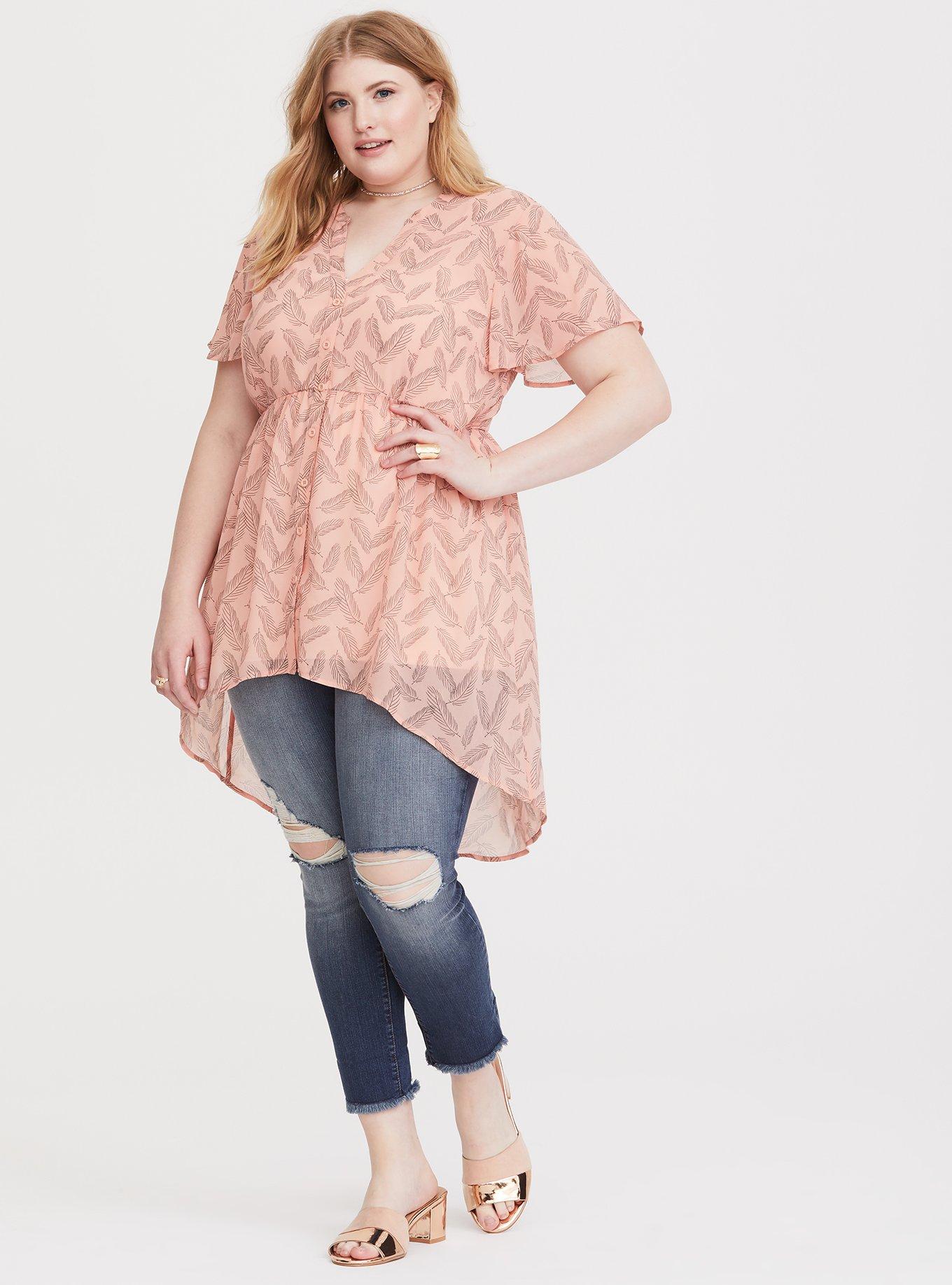 Torrid Women's Plus Size Blush Clip Dot Tie Babydoll Top - Size 2 (2X) -  Boho - $38 - From Angie