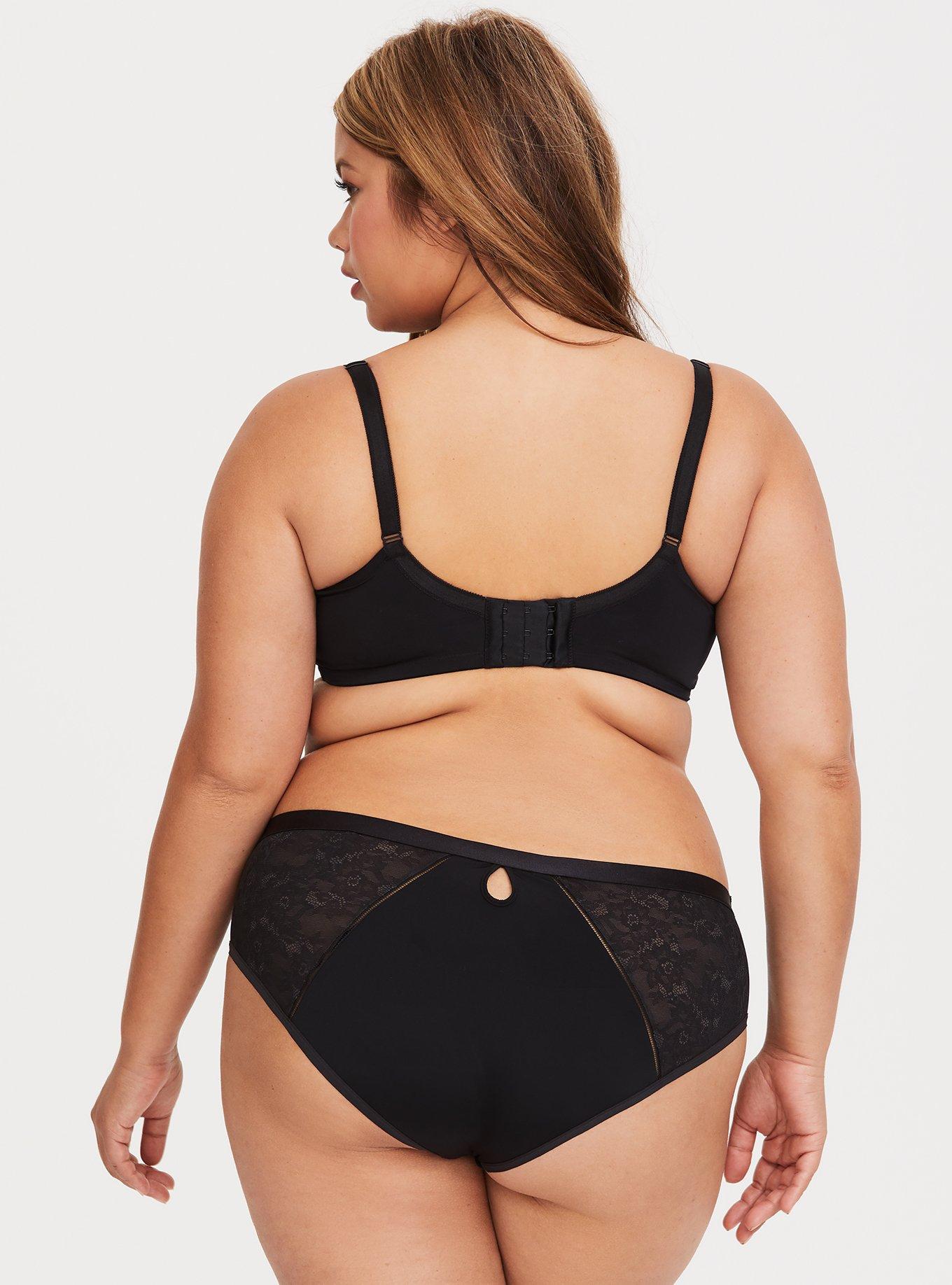 Black Lace Lightly Lined T-Shirt Bra, RICH BLACK, alternate