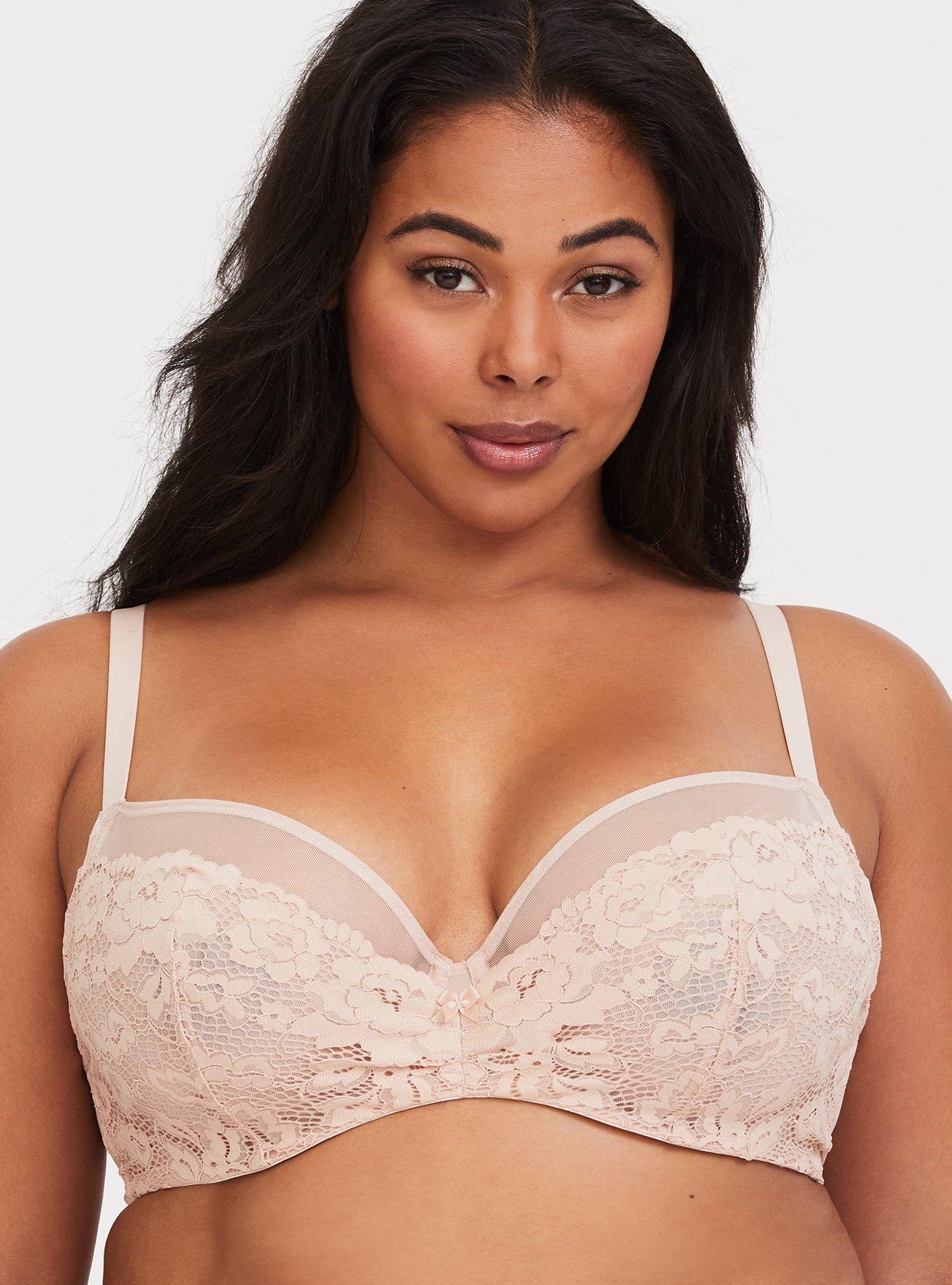 Women's Lace Foral Unlined Unpadded Full Coverage Bra 36C-42D Beige at   Women's Clothing store